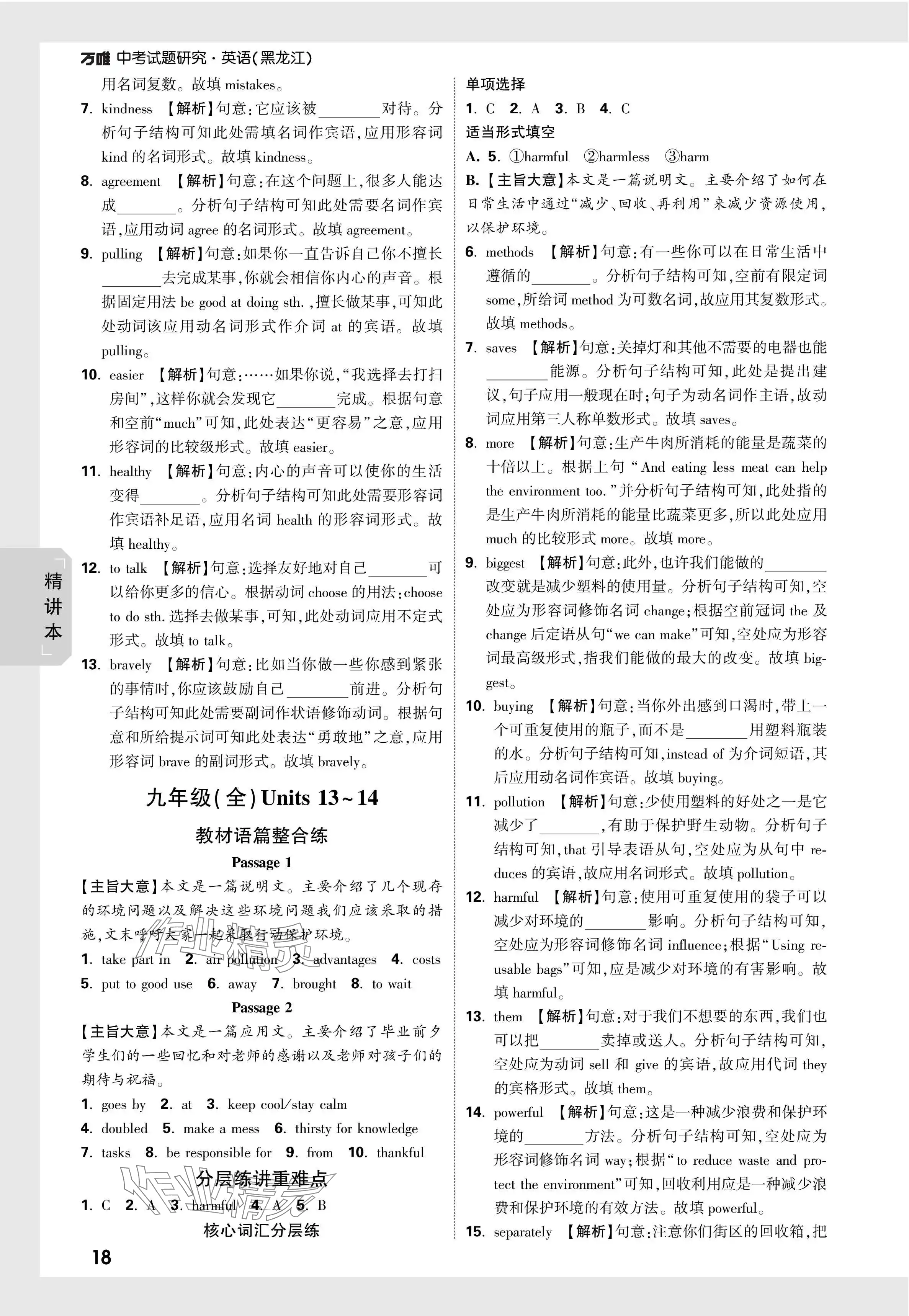 2024年万唯中考试题研究英语黑龙江专版 第18页