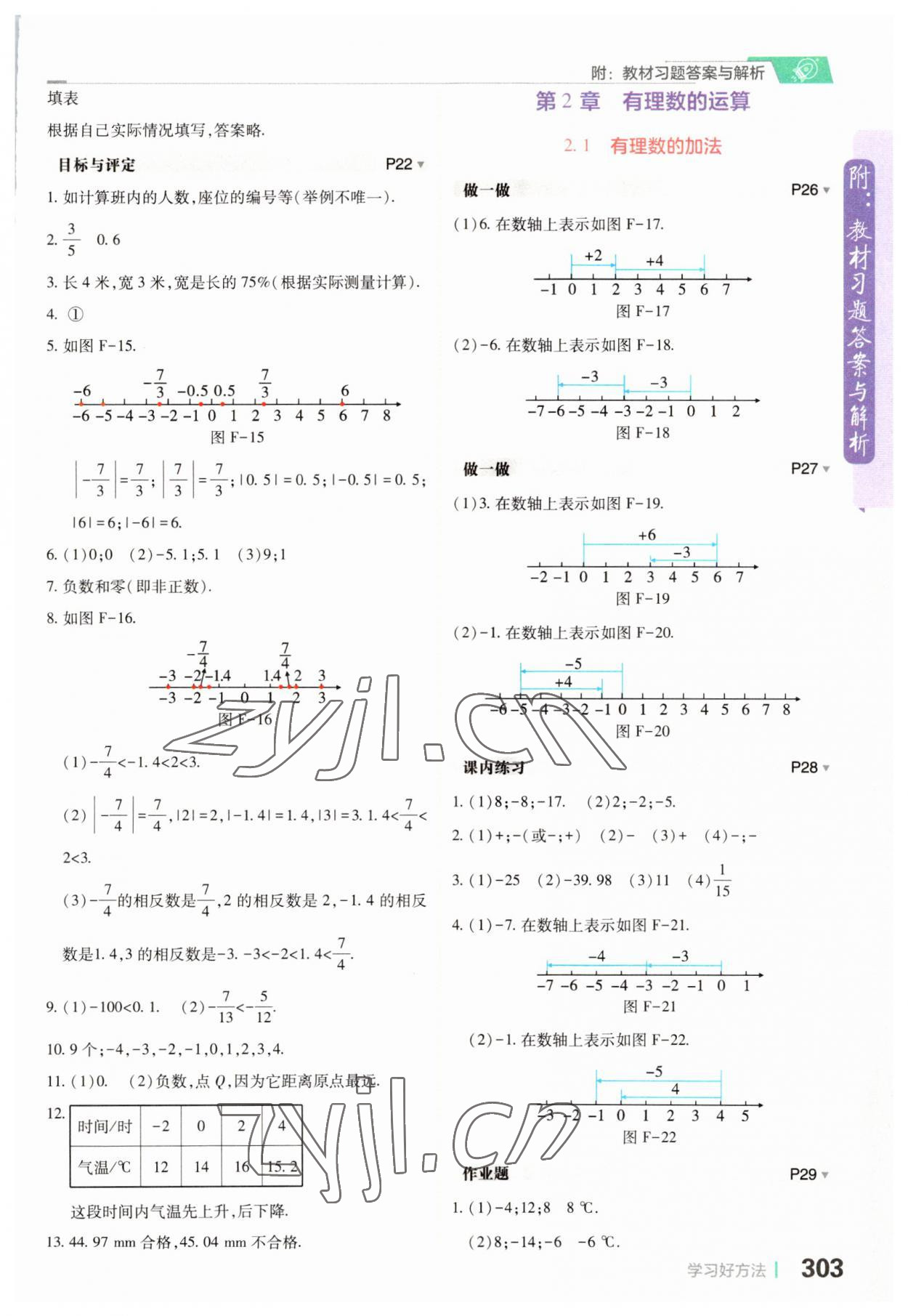 2023年教材课本七年级数学上册浙教版 参考答案第4页