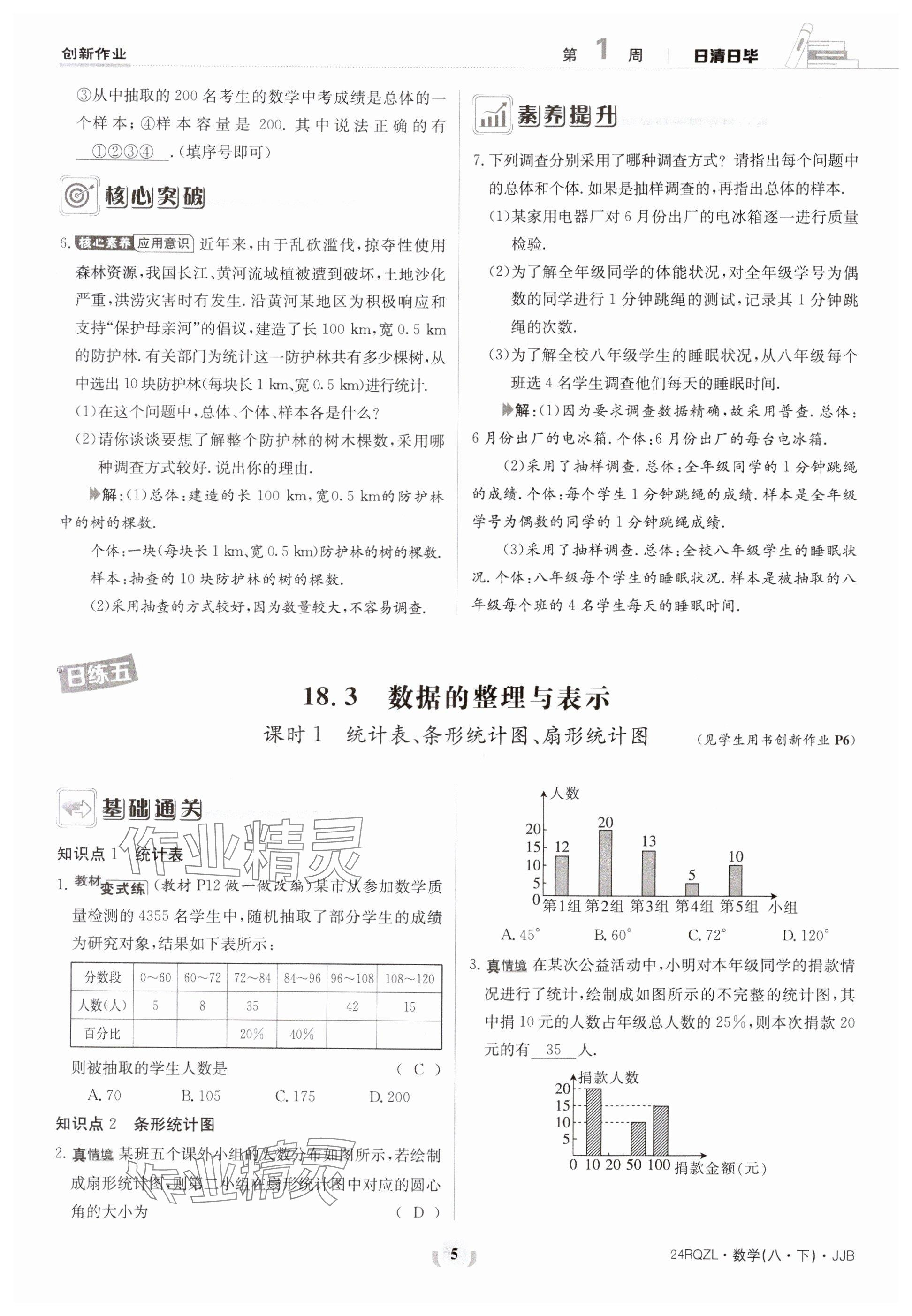 2024年日清周练八年级数学下册冀教版 参考答案第5页