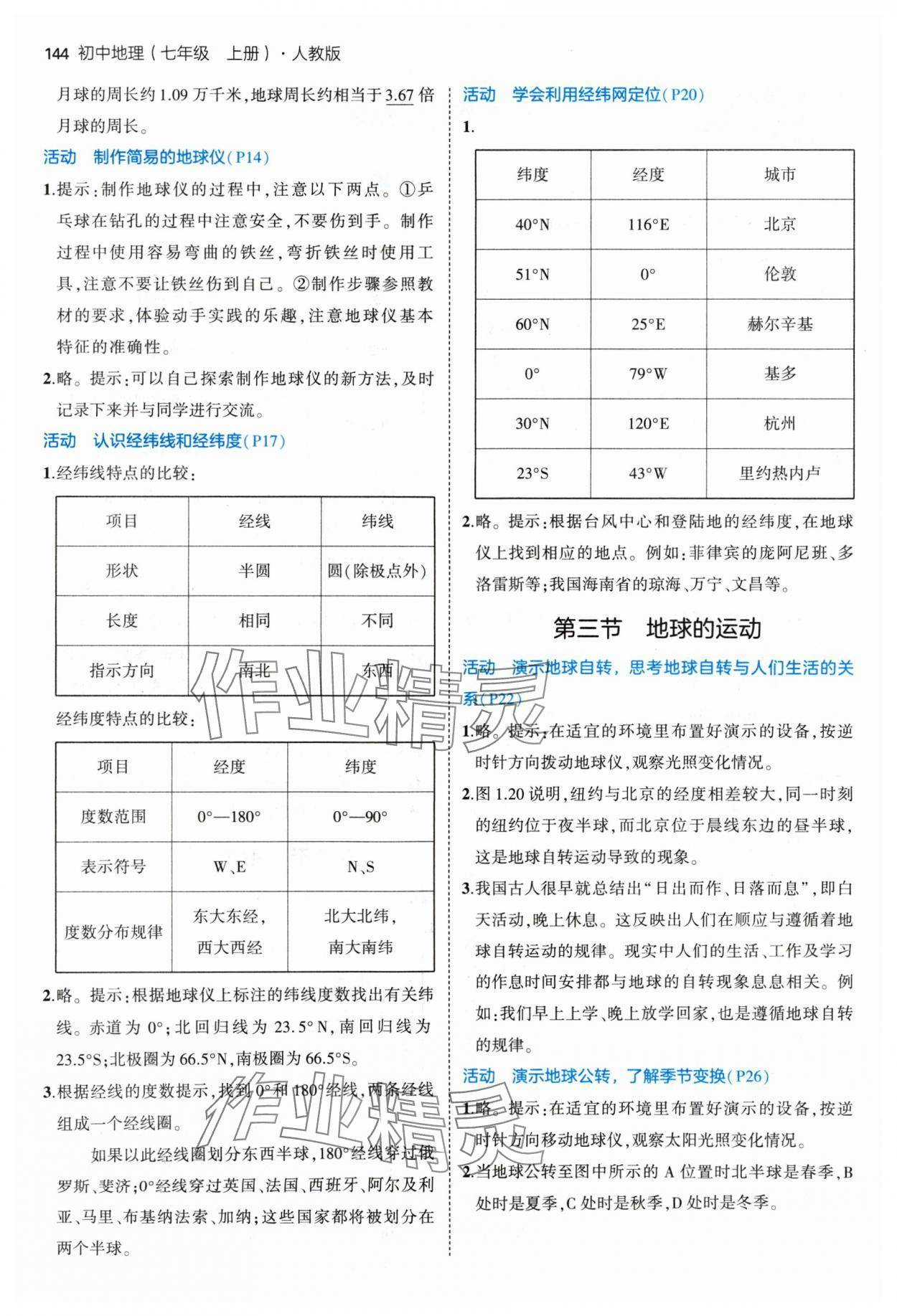 2024年教材課本七年級(jí)地理上冊(cè)人教版 參考答案第2頁(yè)