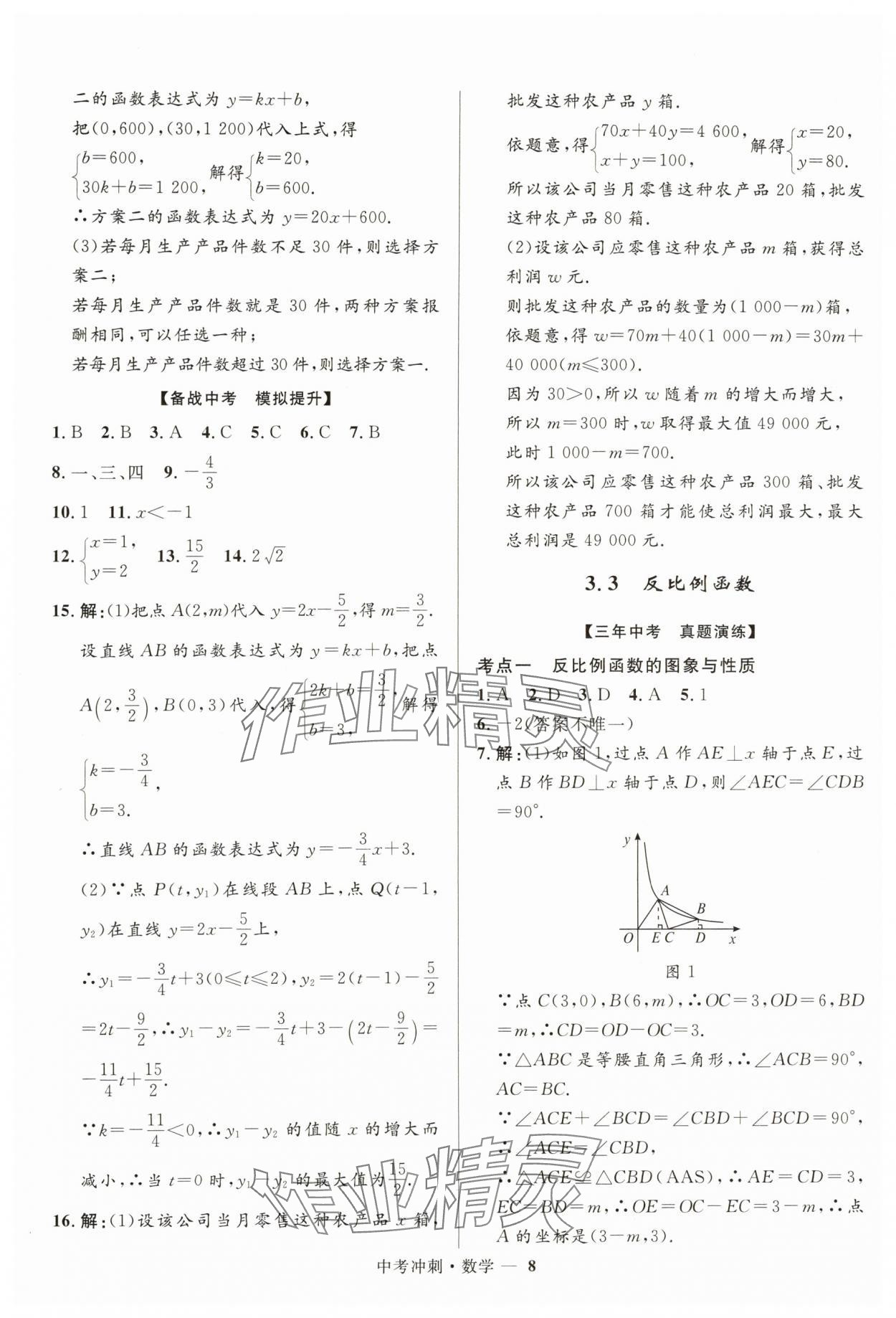 2024年夺冠百分百中考冲刺数学福建专版 第8页