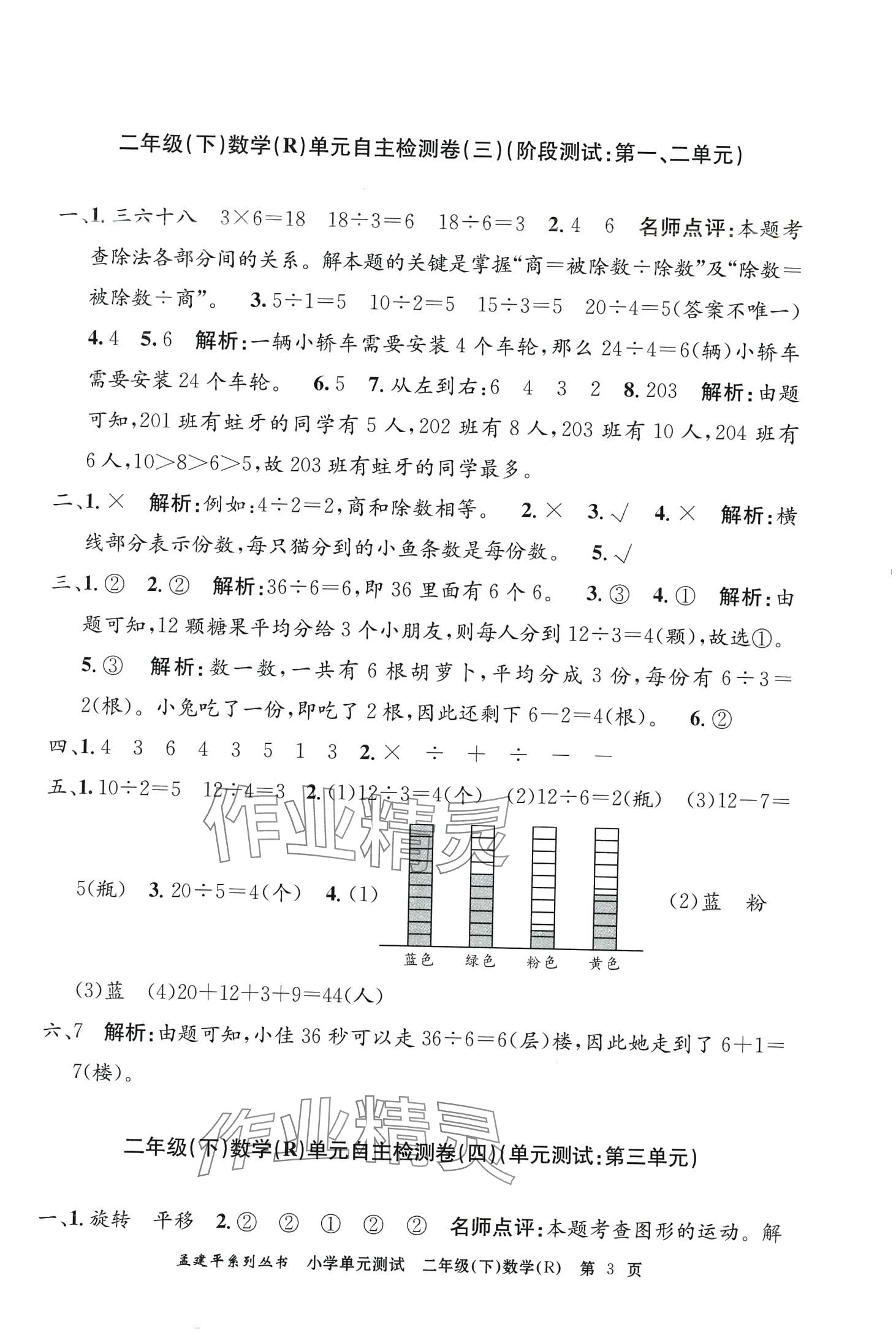 2024年孟建平單元測試二年級(jí)數(shù)學(xué)下冊(cè)人教版 第3頁