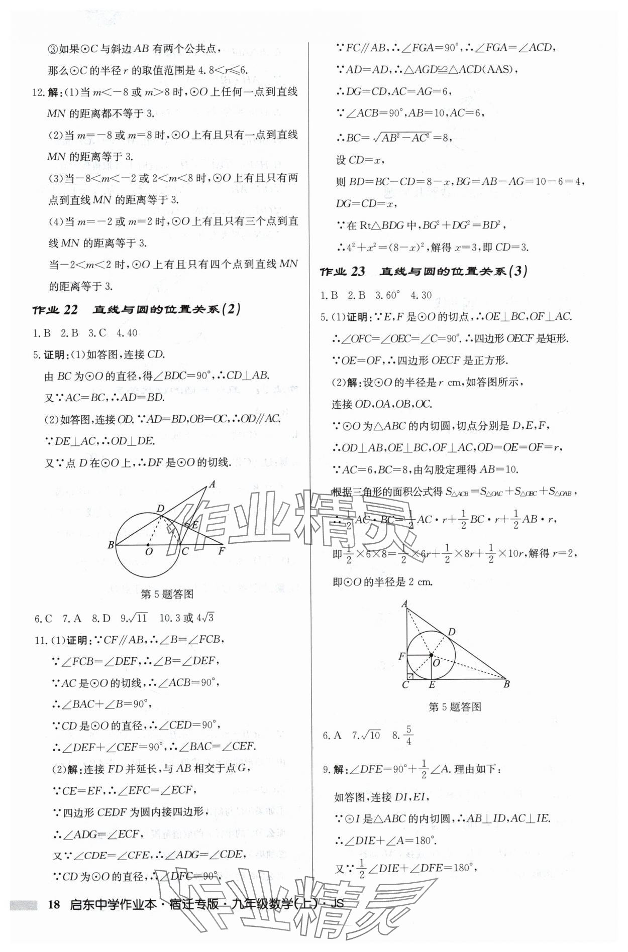 2024年啟東中學作業(yè)本九年級數(shù)學上冊蘇科版宿遷專版 第18頁