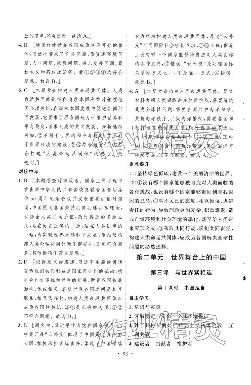 2024年實(shí)驗(yàn)教材新學(xué)案九年級(jí)道德與法治下冊(cè)人教版 第5頁(yè)