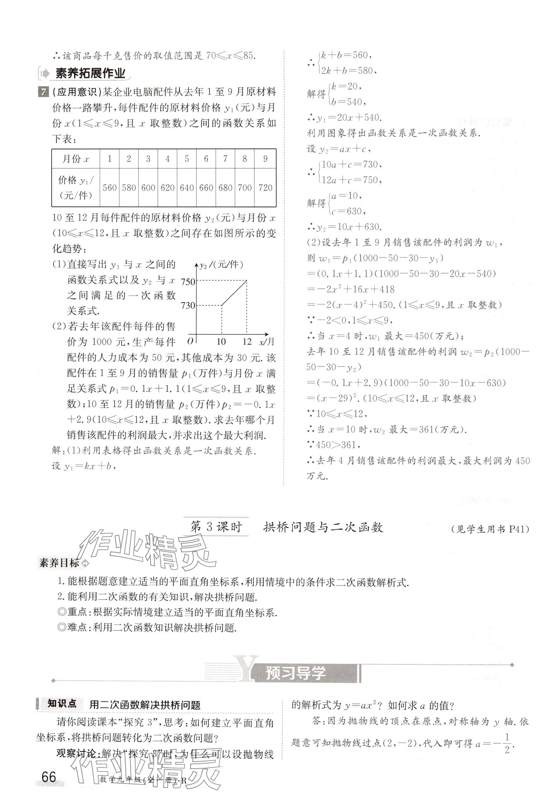 2024年金太陽導學案九年級數(shù)學人教版 參考答案第66頁