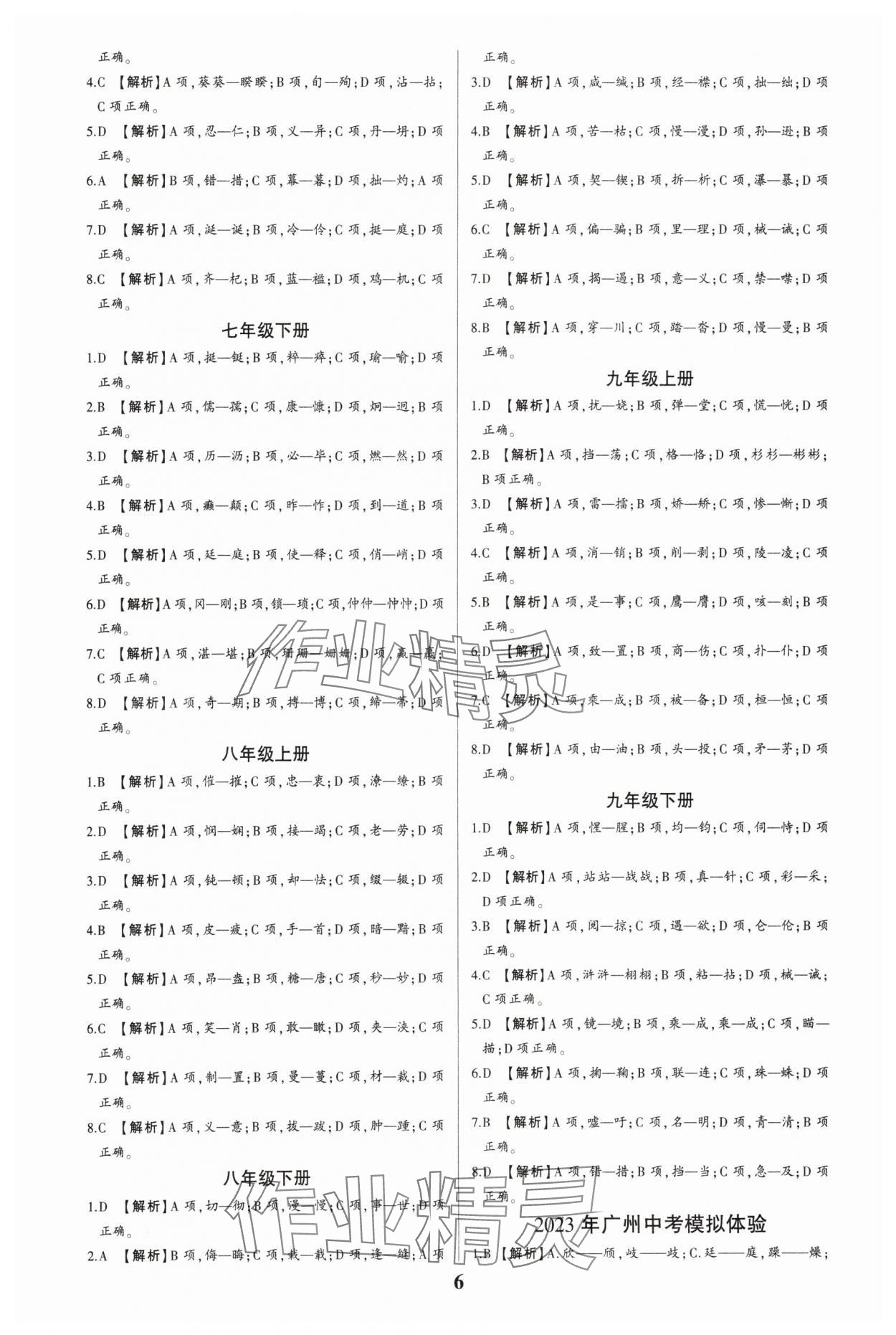 2024年一本到位语文中考广州专版 第6页