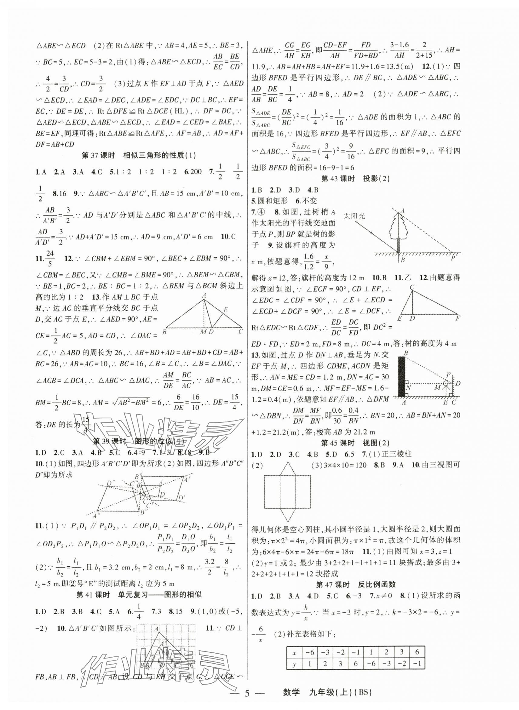 2024年原創(chuàng)新課堂九年級數(shù)學(xué)上冊北師大版深圳專版 第5頁