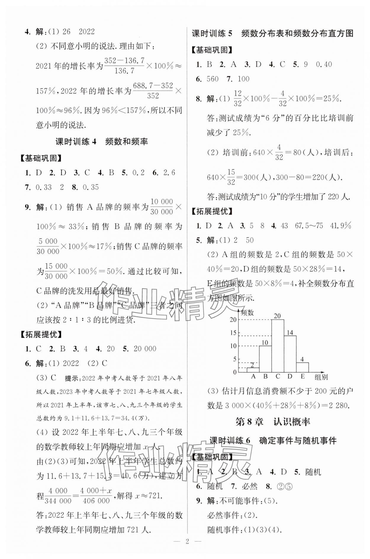 2024年小题狂做八年级数学下册苏科版提优版 参考答案第2页