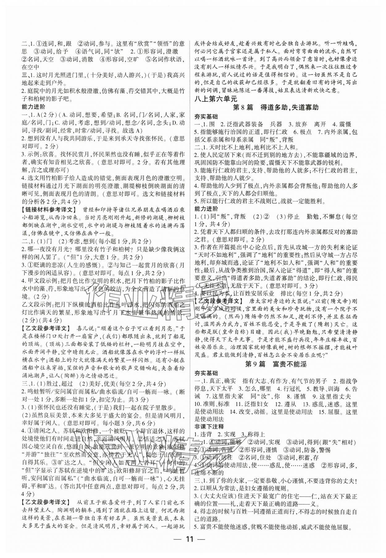 2024年中考通语文中考河南专版 参考答案第10页