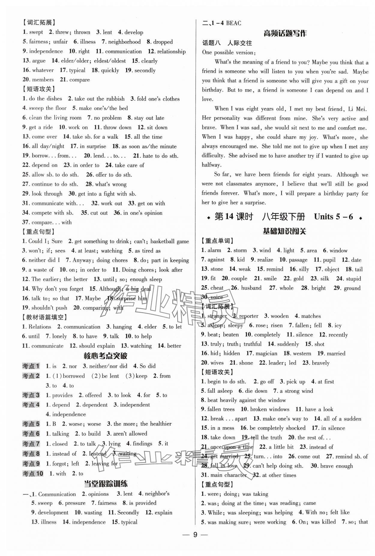 2024年中考对策英语临沂专版 参考答案第9页