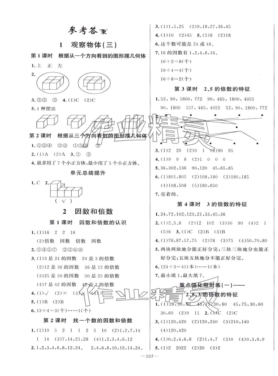 2024年A加优化作业本五年级数学下册人教版 第1页