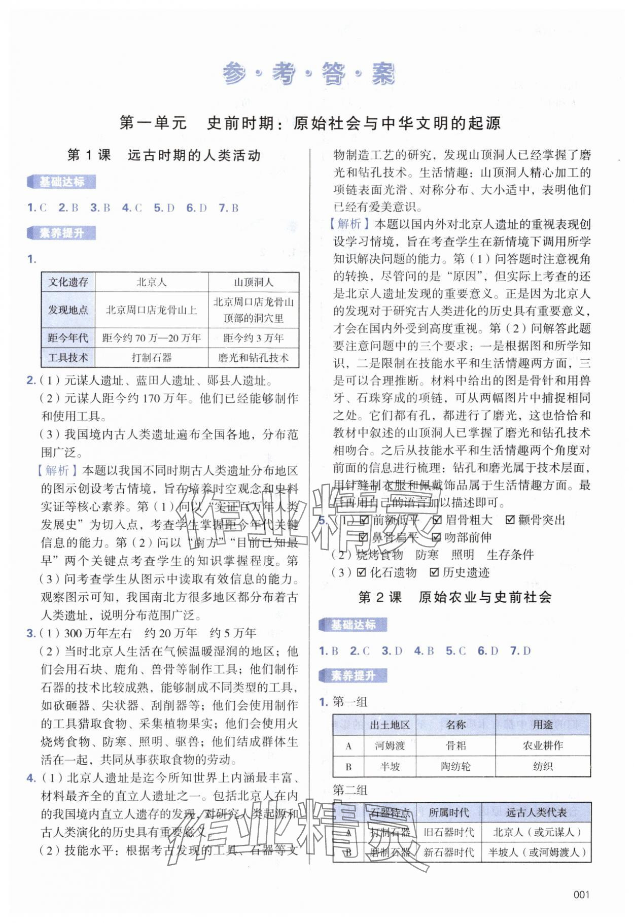 2024年學習質(zhì)量監(jiān)測七年級歷史上冊人教版 第1頁