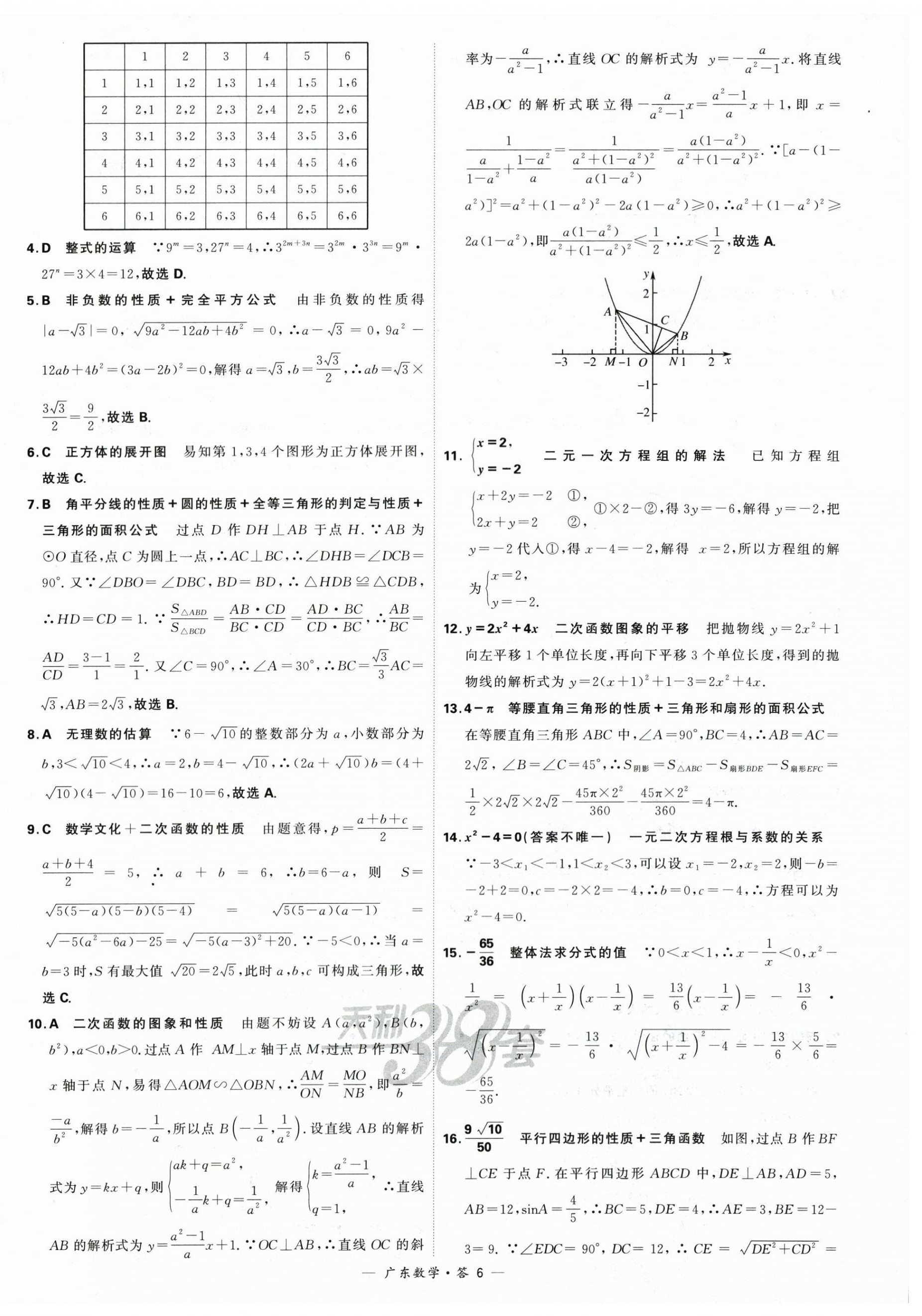 2024年天利38套中考试题精选数学广东专用 第6页