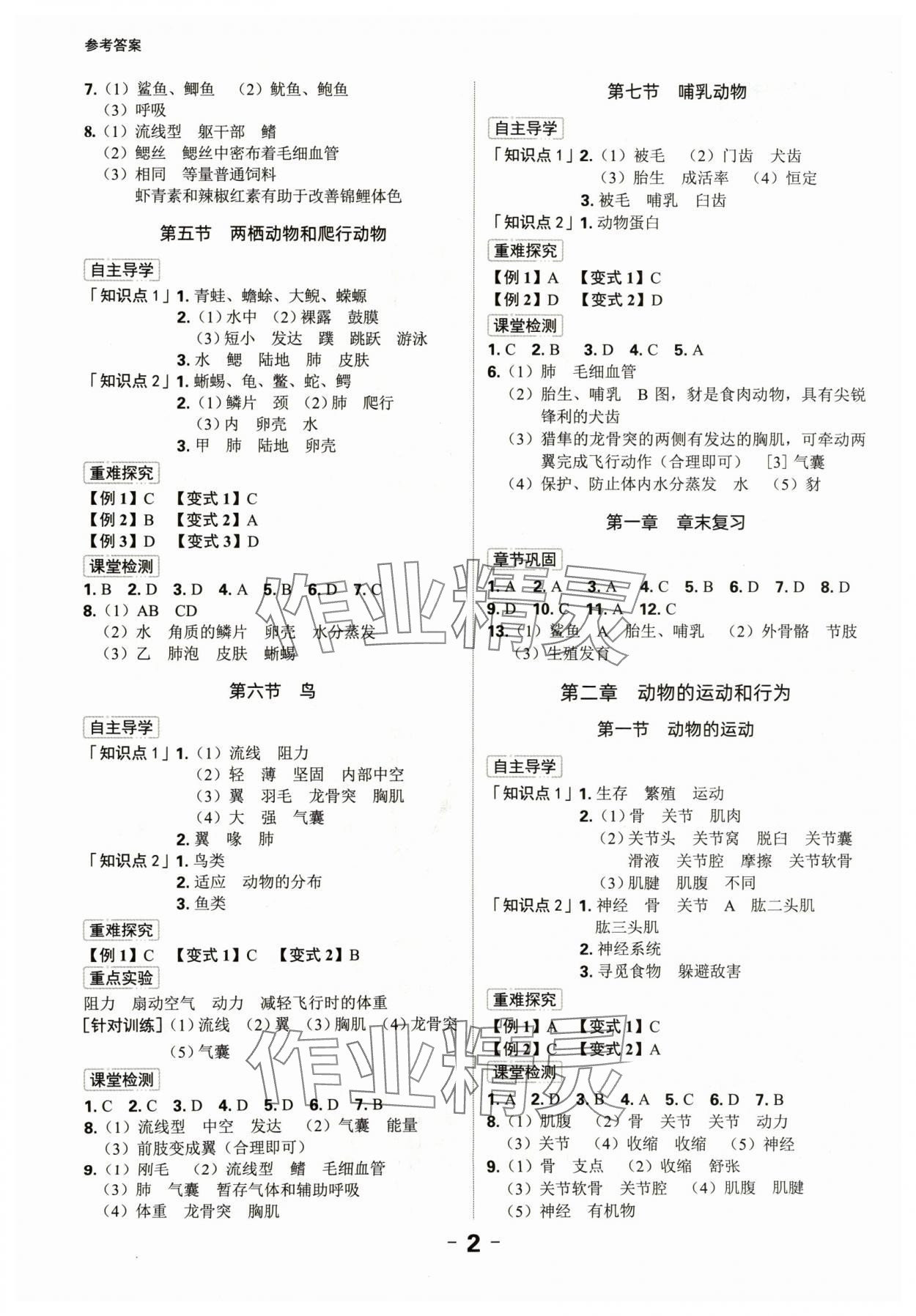 2024年全程突破八年級生物全一冊人教版 第2頁