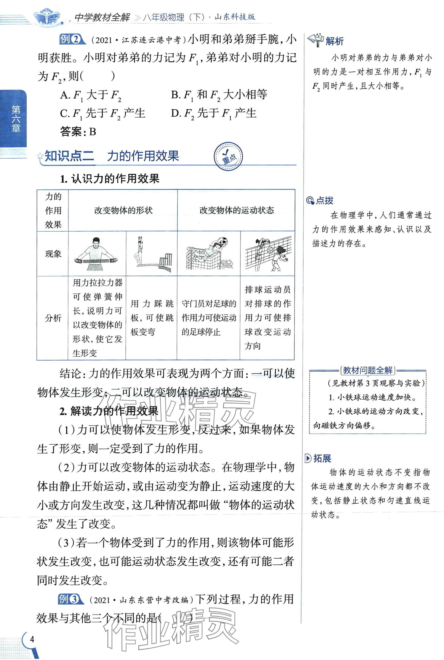 2024年教材全解八年級(jí)物理下冊(cè)魯科版五四制 第4頁