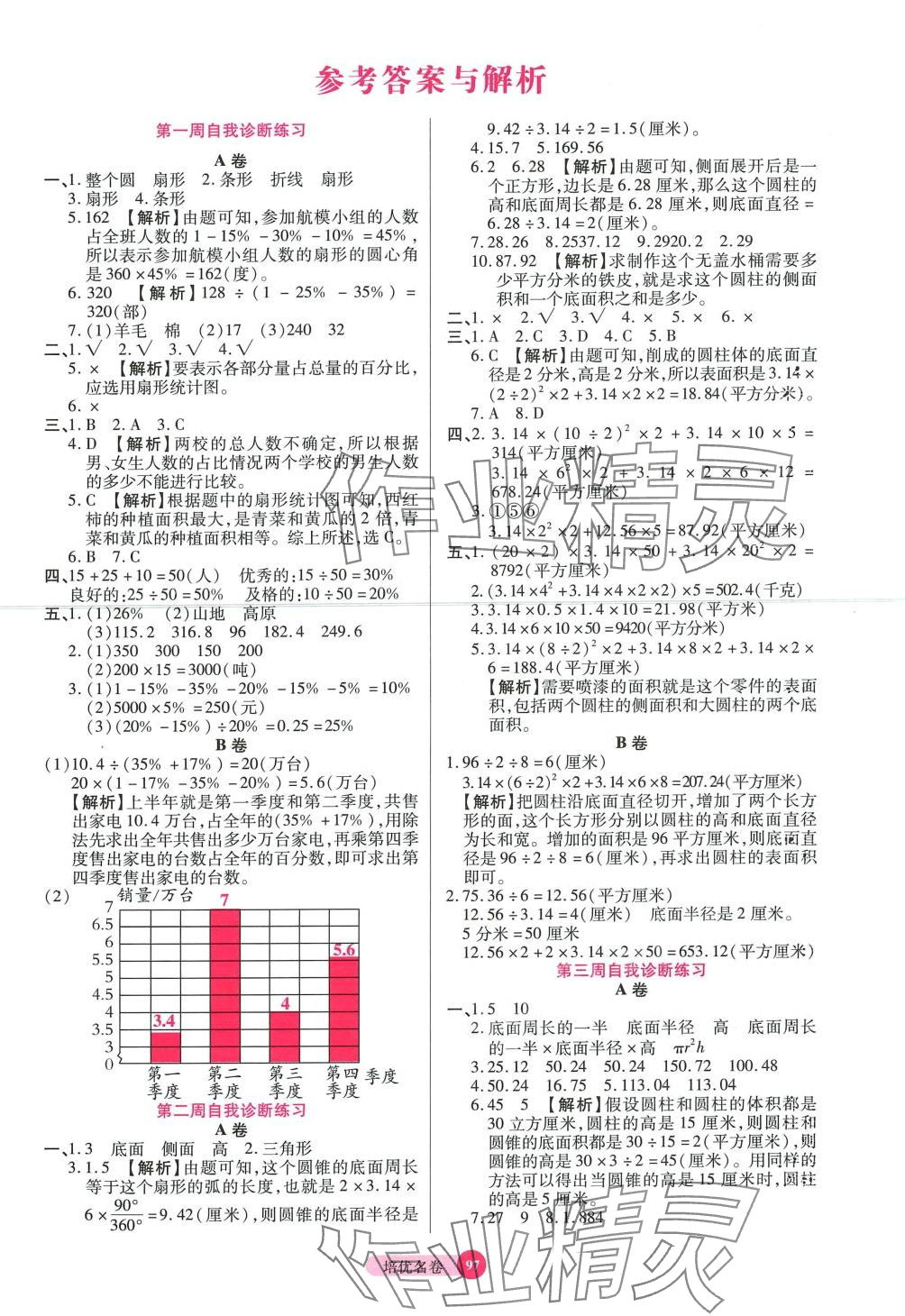 2024年培優(yōu)名卷六年級(jí)數(shù)學(xué)下冊(cè)蘇教版B版 參考答案第1頁