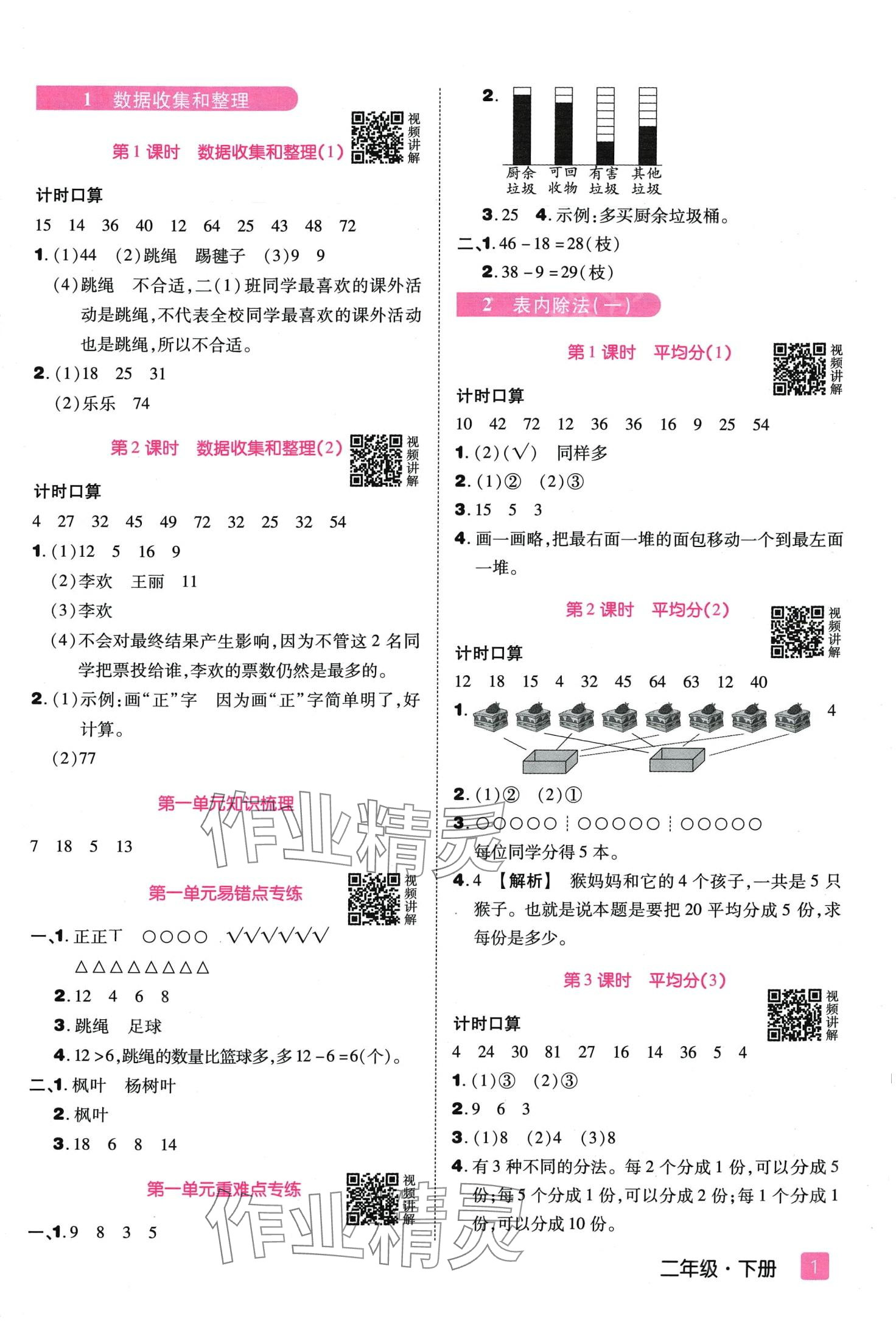 2024年培優(yōu)三好生二年級數(shù)學下冊人教版A版 第1頁