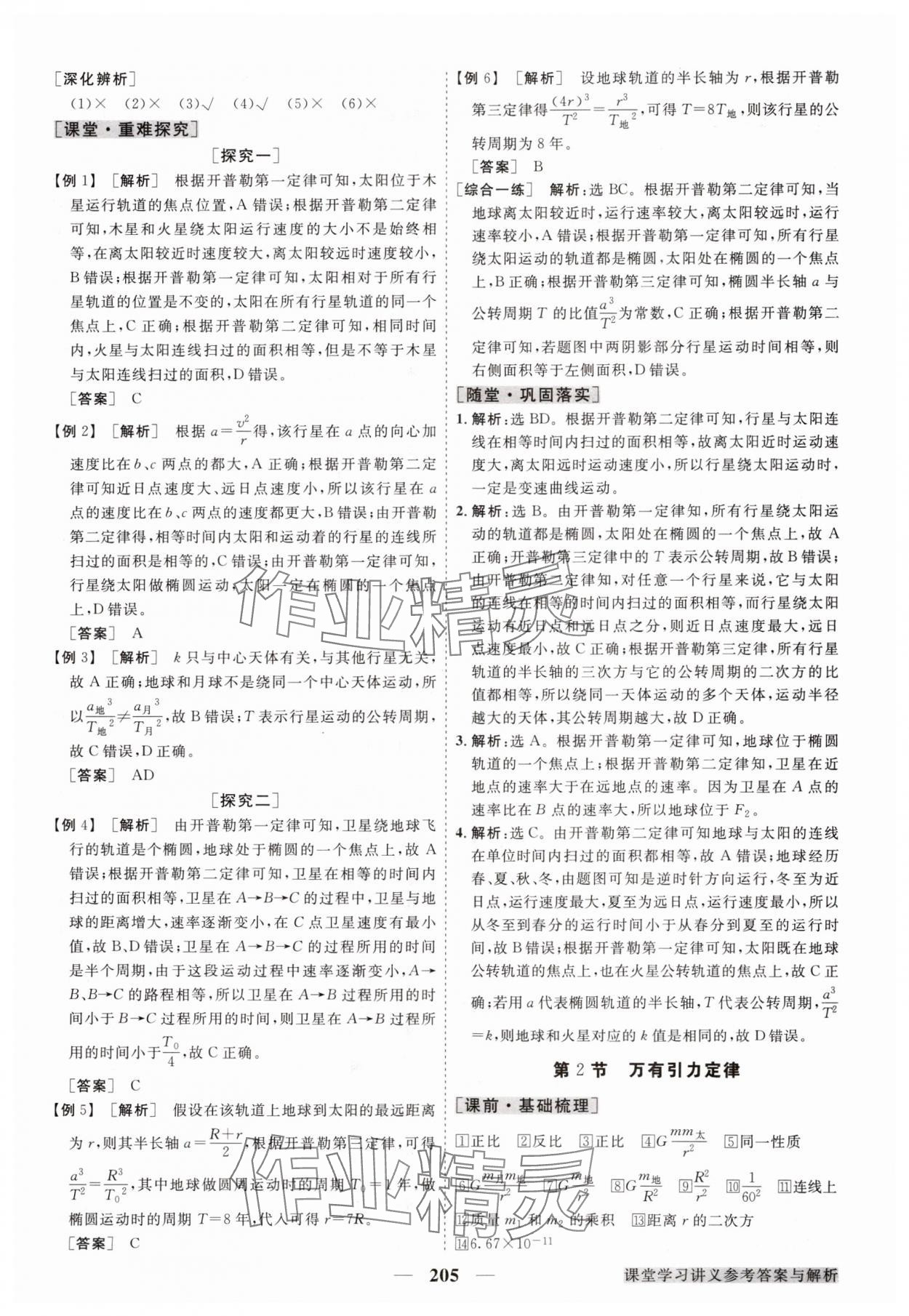 2024年高中同步创新课堂优化方案物理必修第二册人教版 参考答案第16页