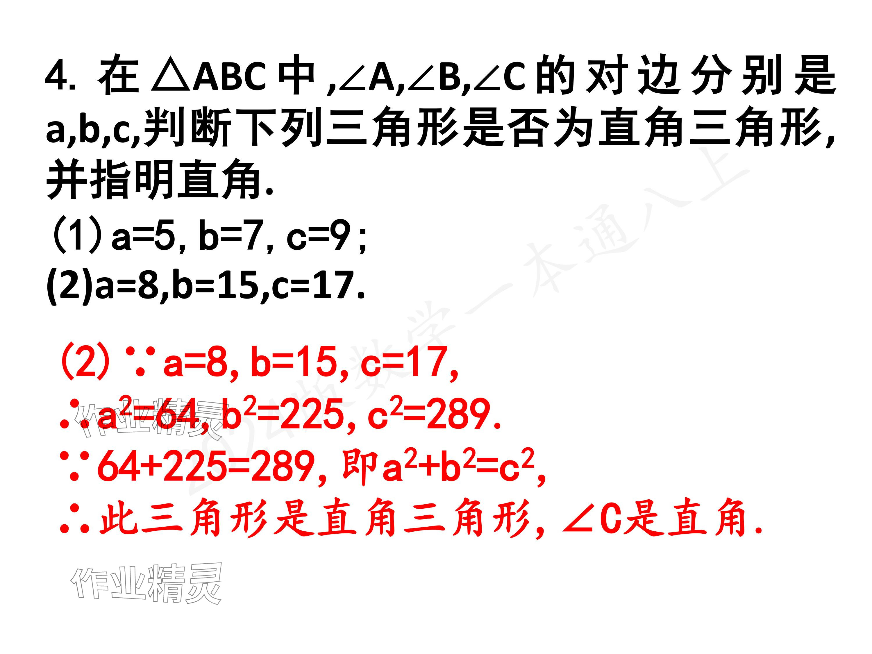 2024年一本通武汉出版社八年级数学上册北师大版核心板 参考答案第18页