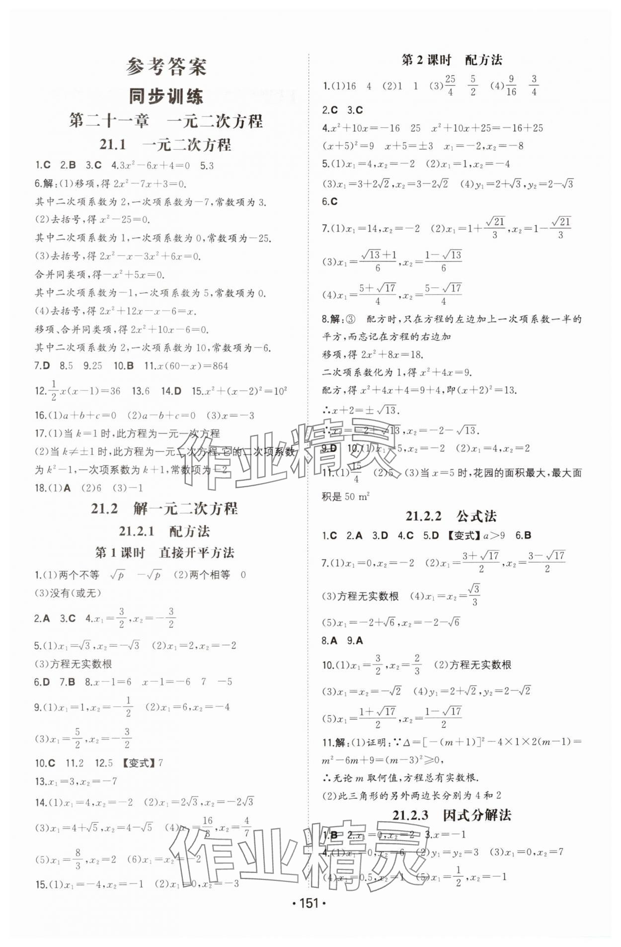 2024年一本同步訓(xùn)練九年級(jí)初中數(shù)學(xué)上冊(cè)人教版 第1頁