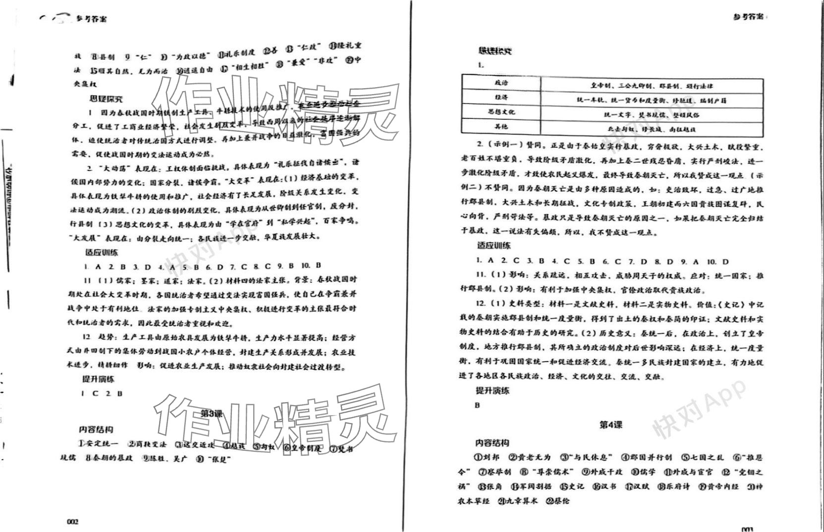 2023年同步練習(xí)冊(cè)岳麓書社高中歷史必修上冊(cè)人教版 參考答案第2頁(yè)