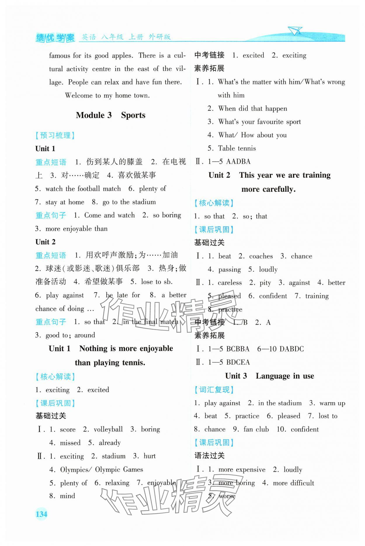 2024年績優(yōu)學(xué)案八年級英語上冊外研版 第4頁