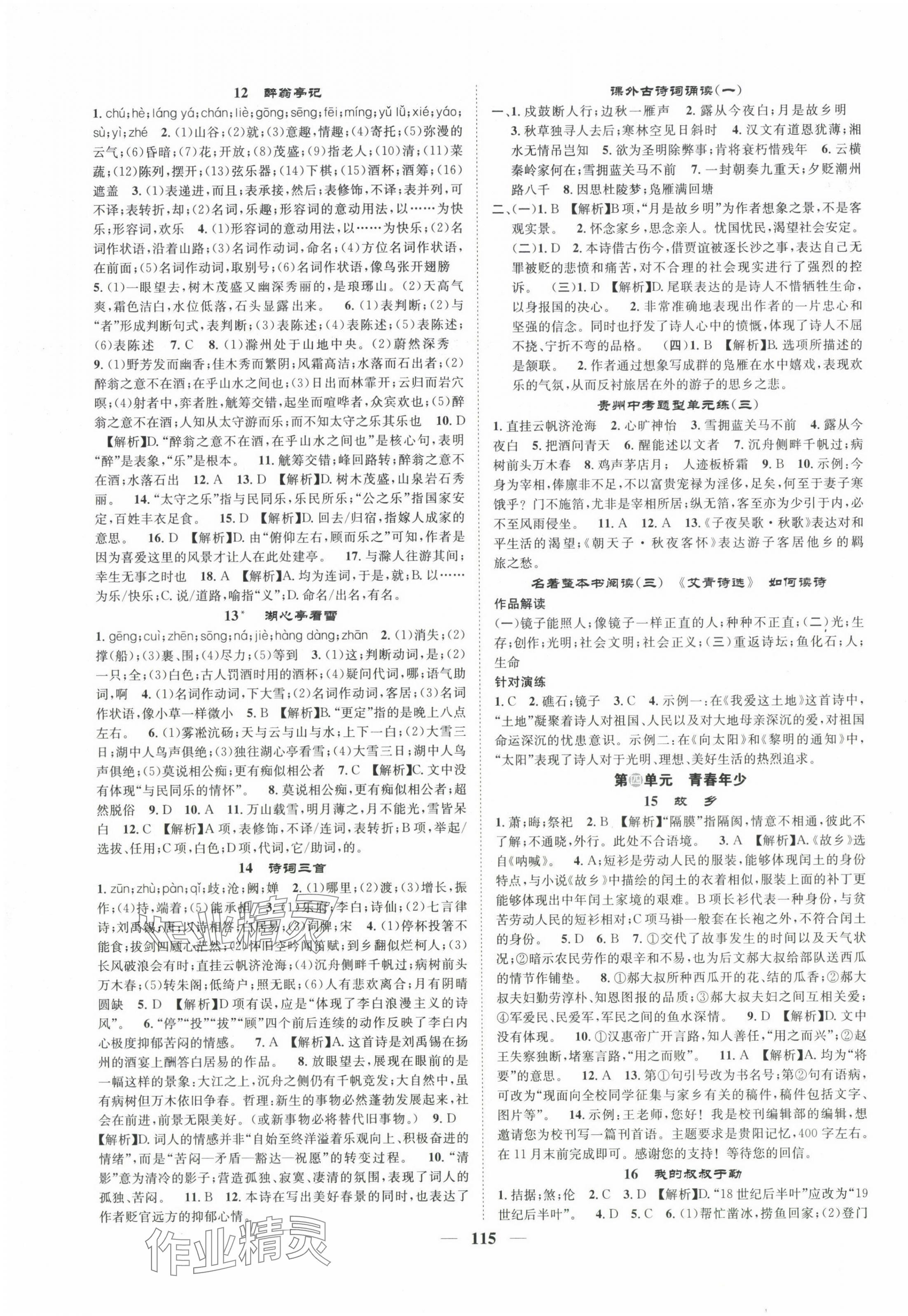 2024年頂尖課課練九年級語文全一冊人教版貴州專版 第3頁