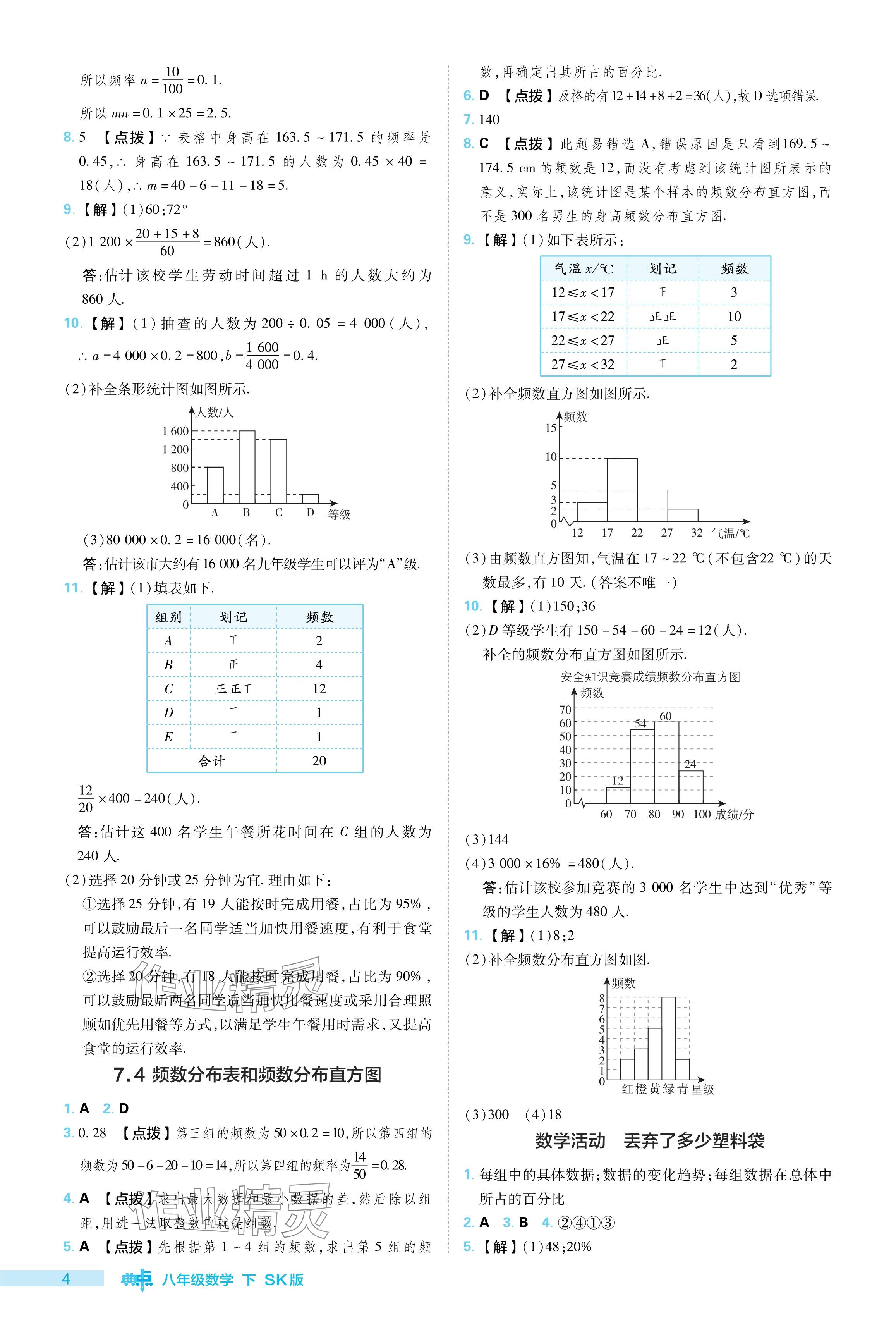 2024年綜合應(yīng)用創(chuàng)新題典中點(diǎn)八年級(jí)數(shù)學(xué)下冊(cè)蘇科版 參考答案第4頁