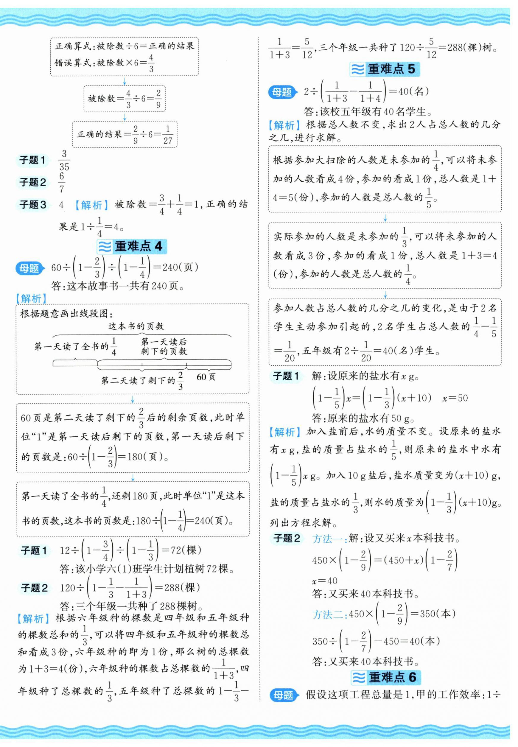 2024年王朝霞培優(yōu)100分六年級數(shù)學(xué)上冊人教版 參考答案第8頁