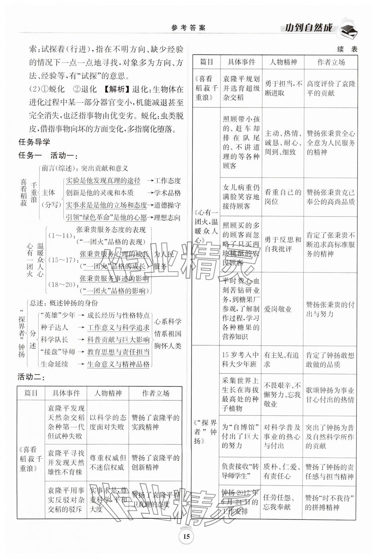 2023年功到自然成課時導學案語文必修上冊 第15頁