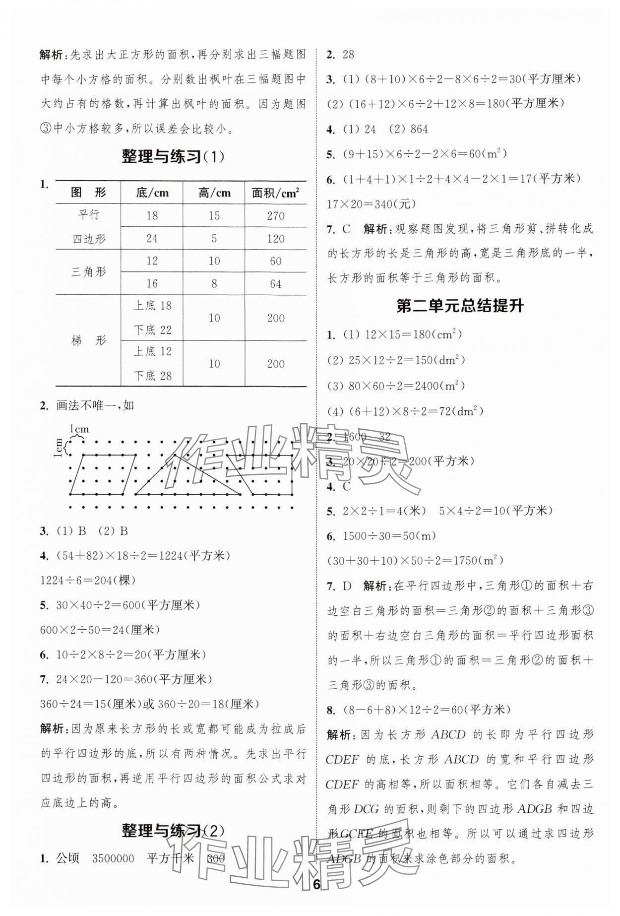 2024年通城学典课时作业本五年级数学上册苏教版江苏专版 参考答案第6页