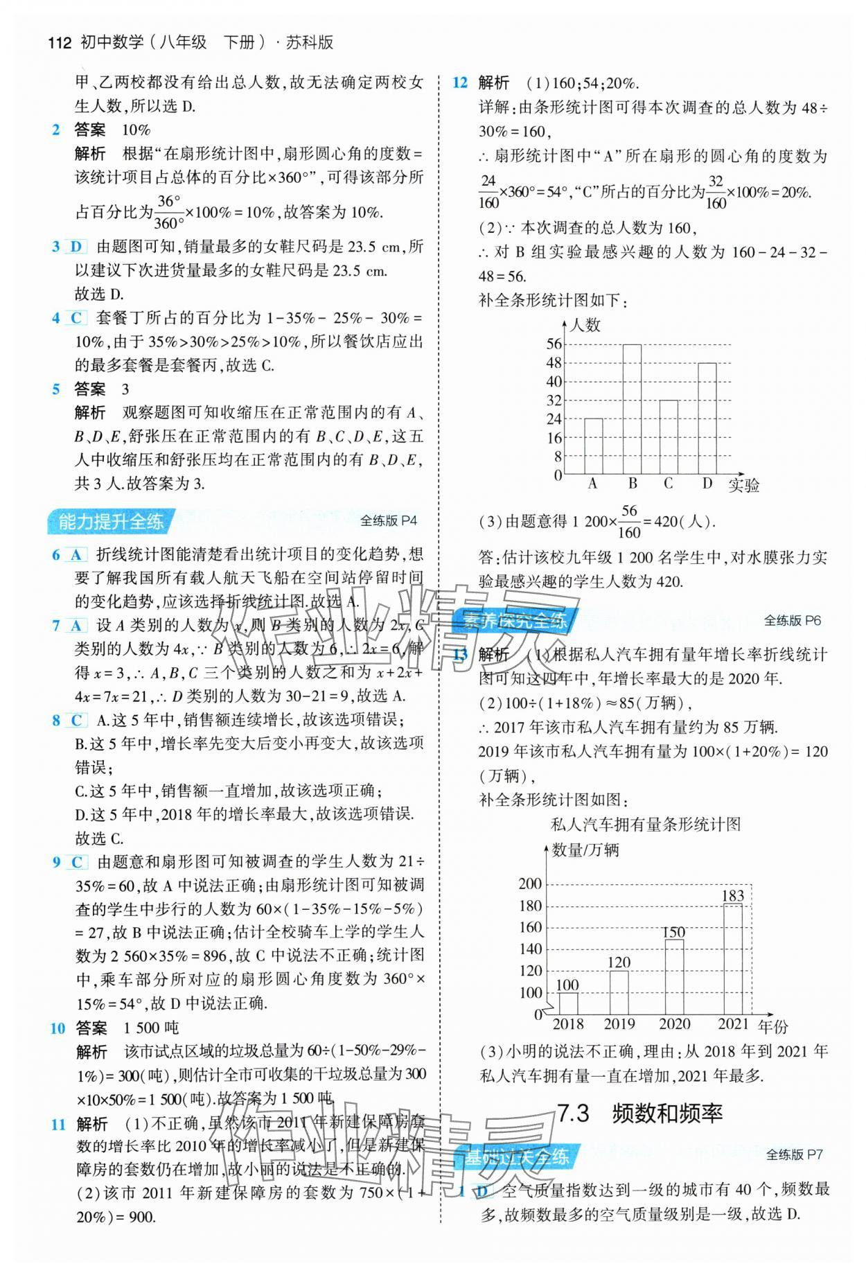 2024年5年中考3年模拟八年级数学下册苏科版 参考答案第2页