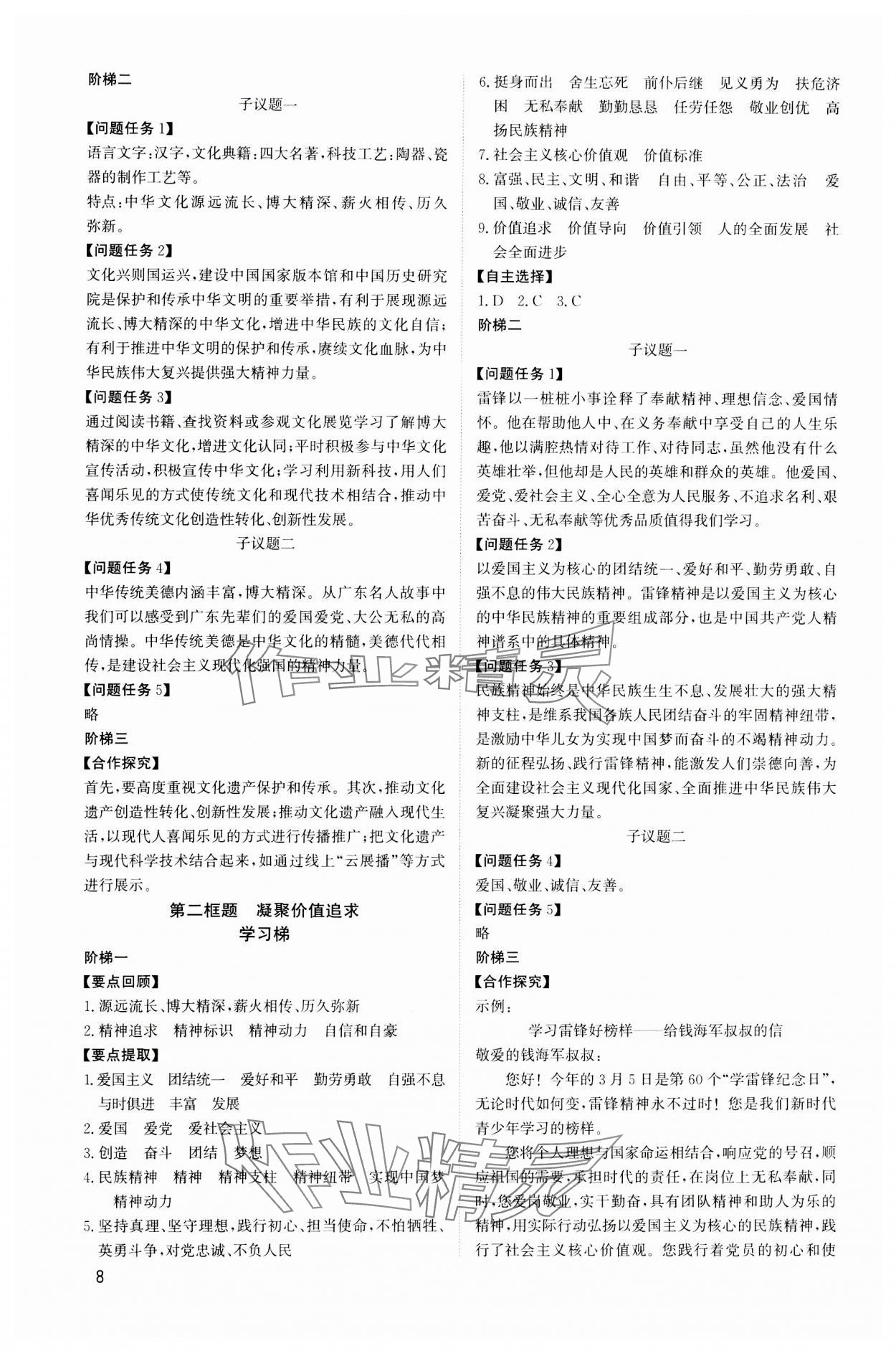 2023年新結構學習測評九年級道德與法治全一冊人教版 第8頁