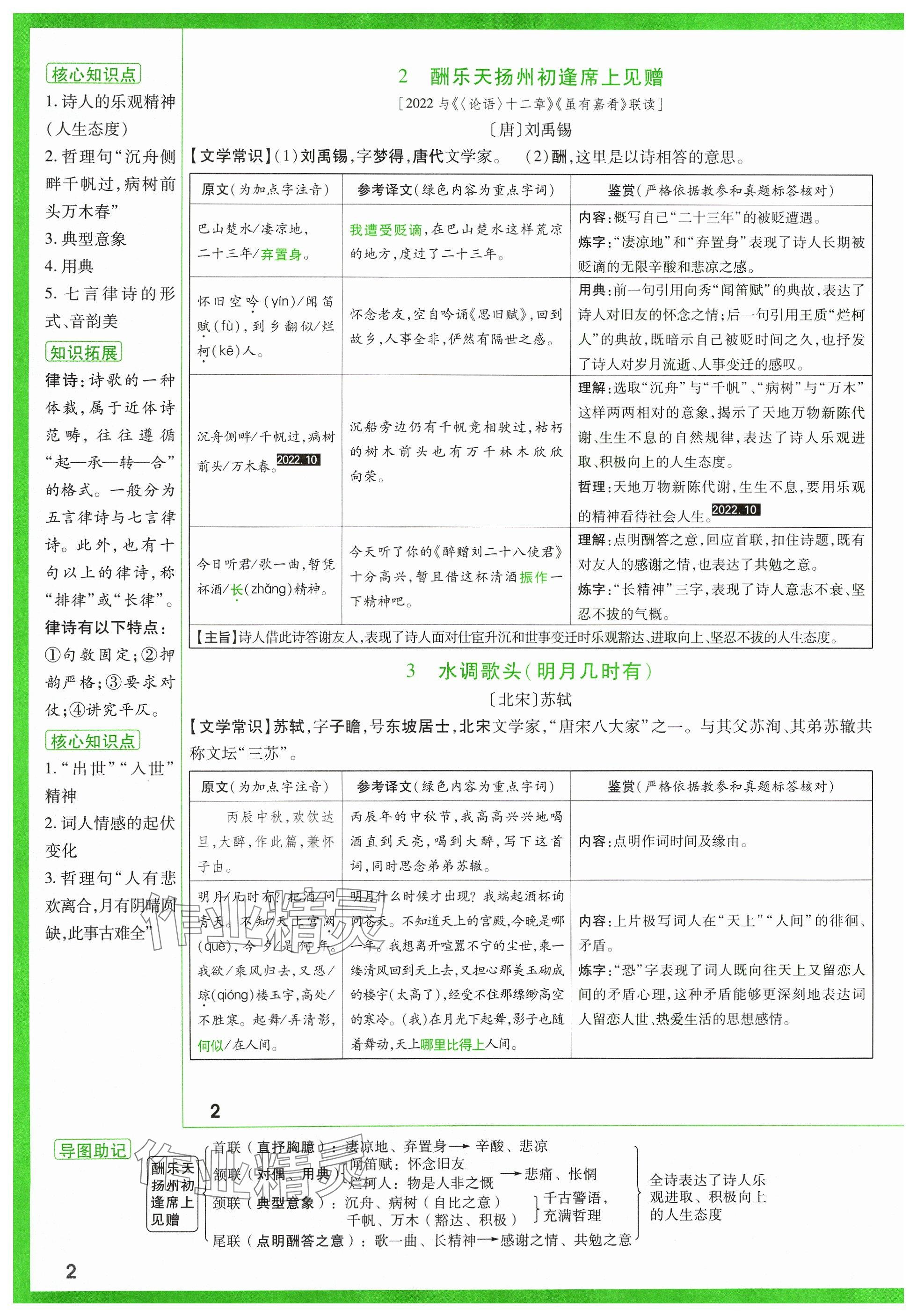 2024年萬(wàn)唯中考試題研究語(yǔ)文山西專版 參考答案第47頁(yè)