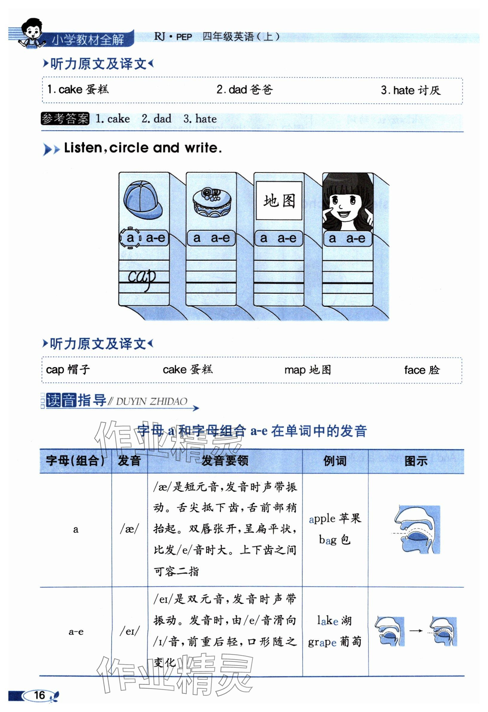 2024年教材課本四年級(jí)英語(yǔ)上冊(cè)人教版 參考答案第16頁(yè)