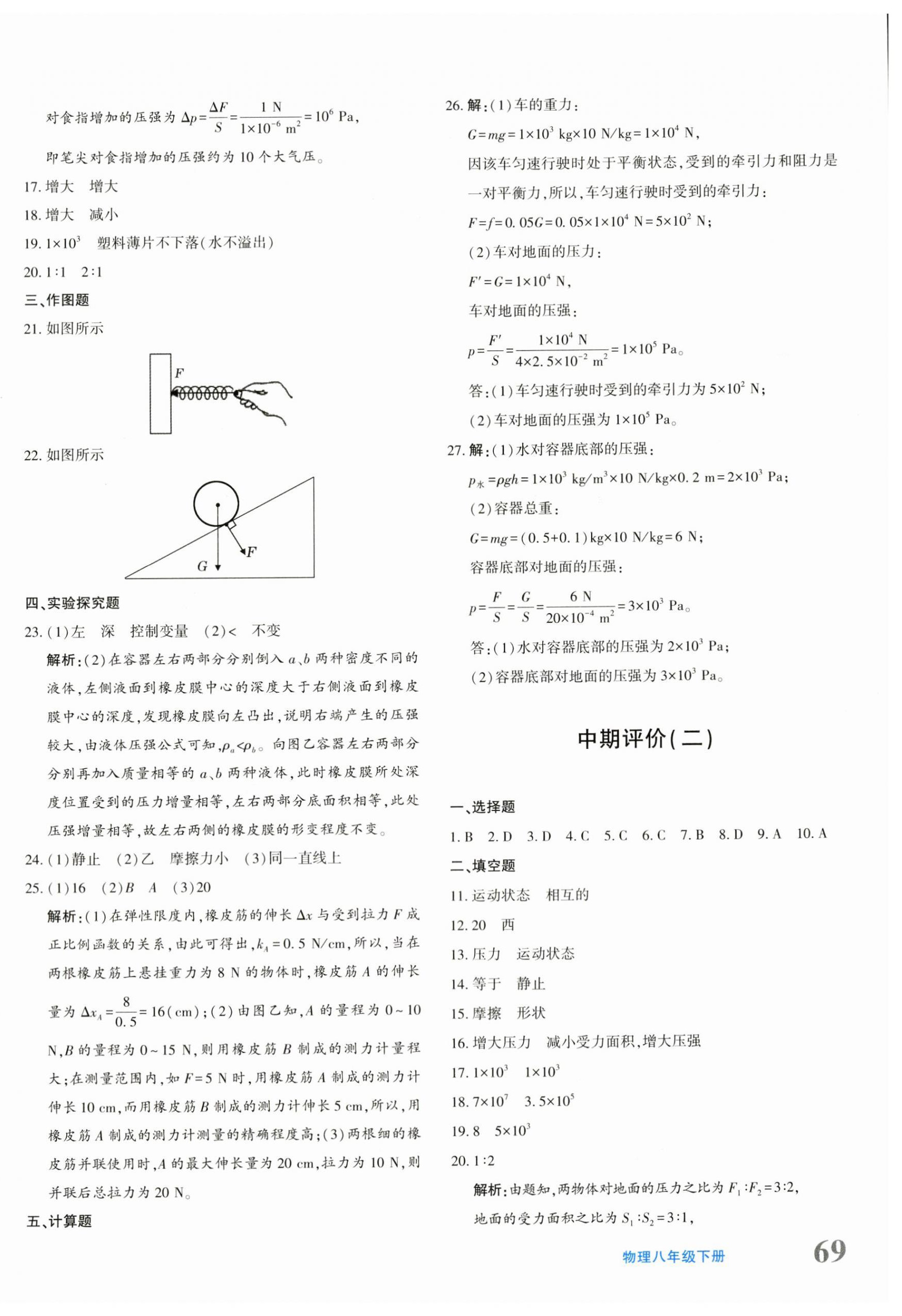 2024年優(yōu)學(xué)1+1評(píng)價(jià)與測(cè)試八年級(jí)物理下冊(cè)人教版 第6頁