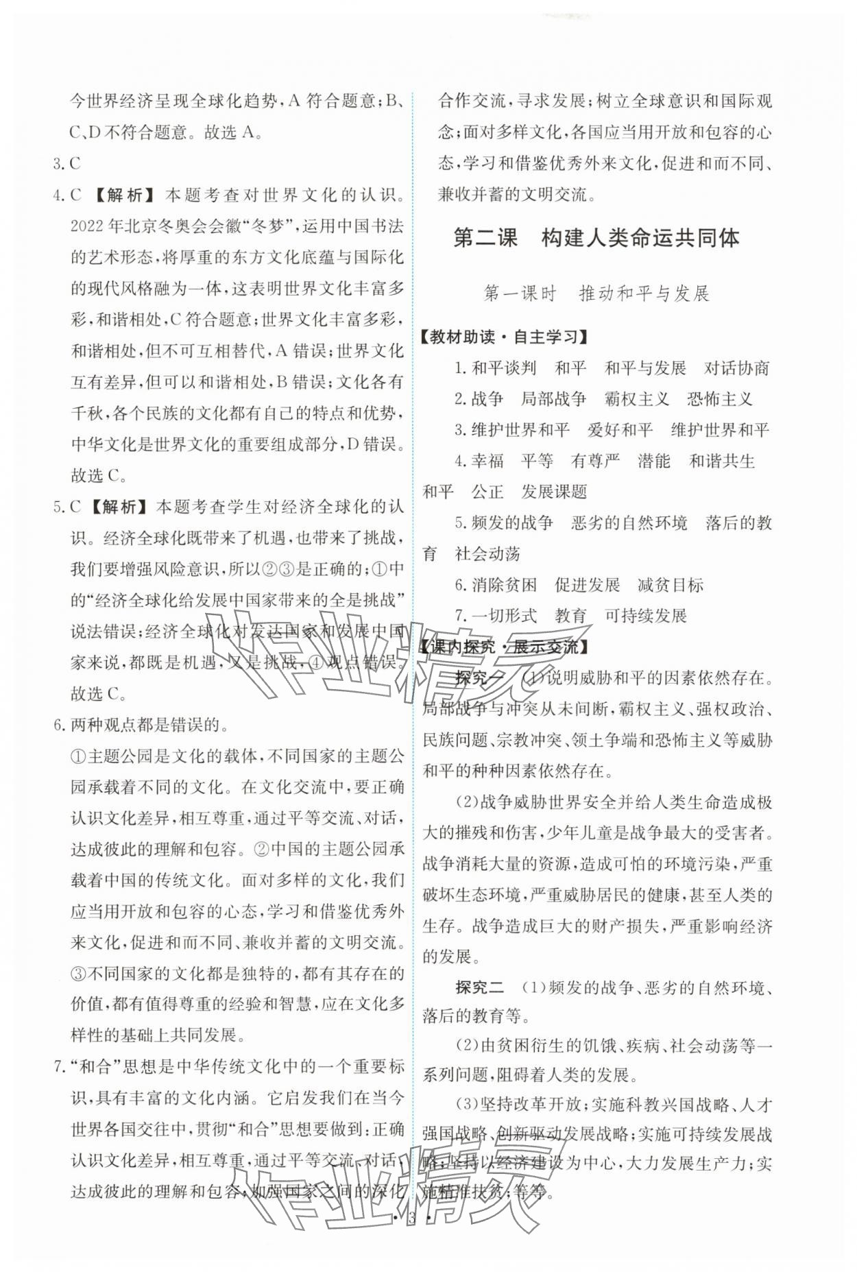 2024年能力培養(yǎng)與測試九年級道德與法治下冊人教版 第3頁