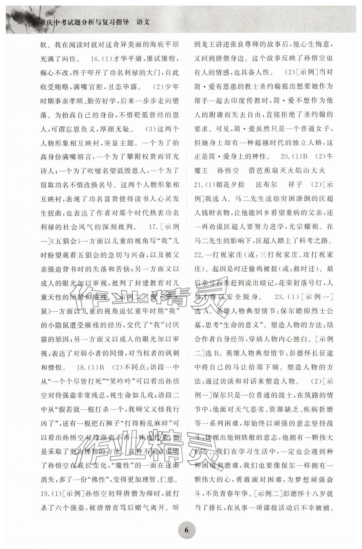 2024年重庆市中考试题分析与复习指导语文 第6页