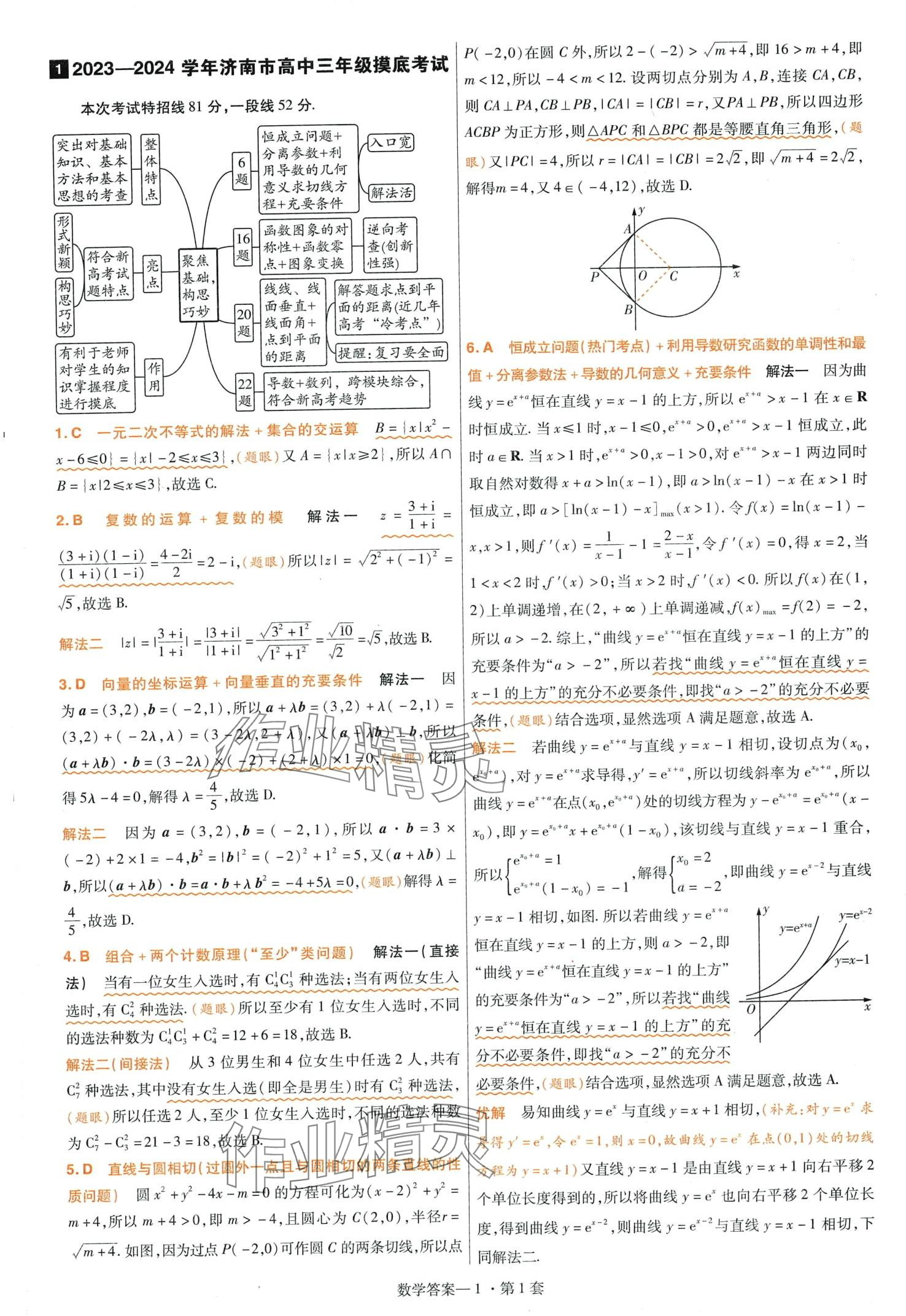 2024年金考卷特快专递高三数学 第1页