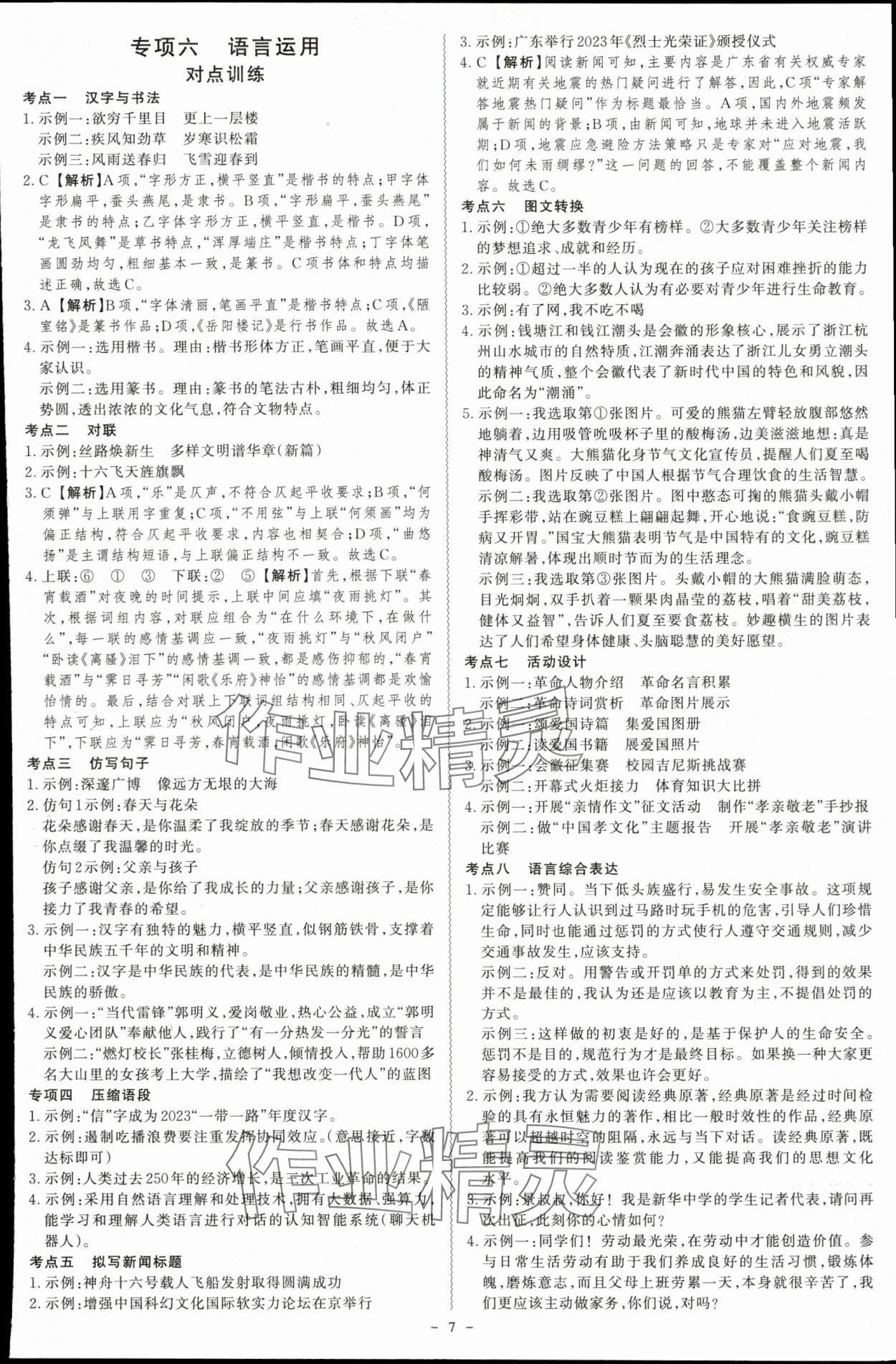 2024年中考冲刺语文广东专版 第7页