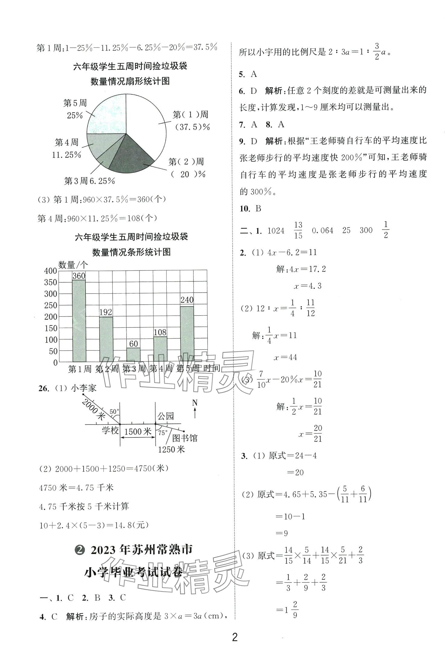 2024年小学毕业考试试卷精编数学江苏专版 第2页
