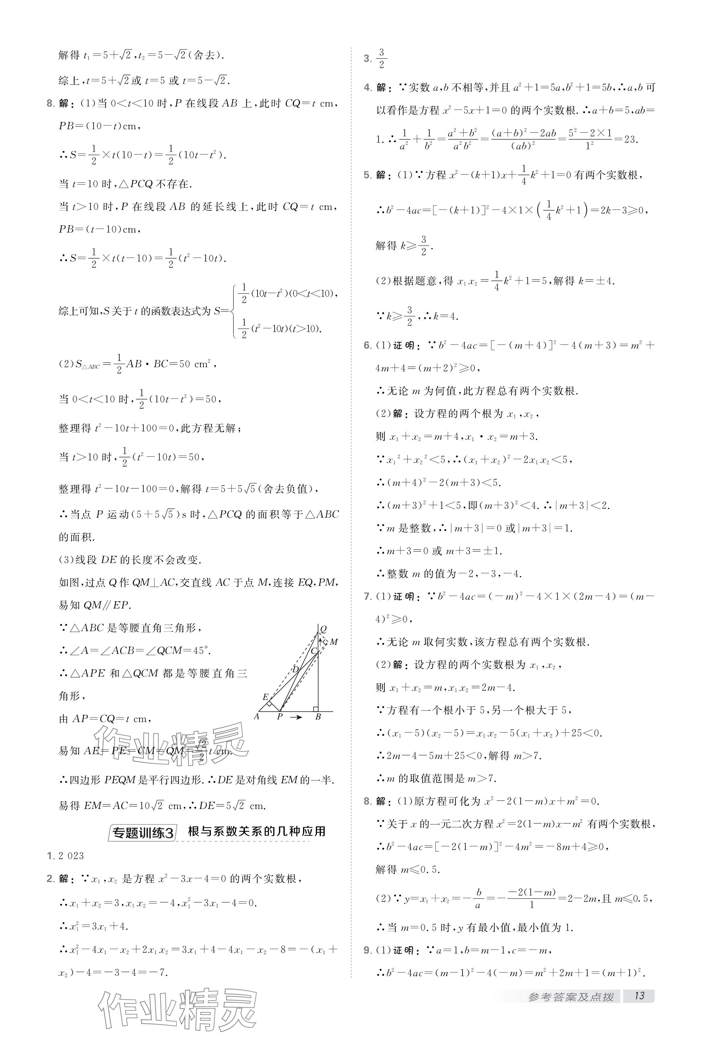 2024年點撥訓練九年級數(shù)學上冊蘇科版 參考答案第12頁