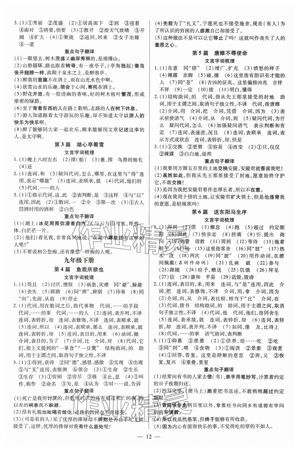 2024年领跑中考语文四川专版 第12页