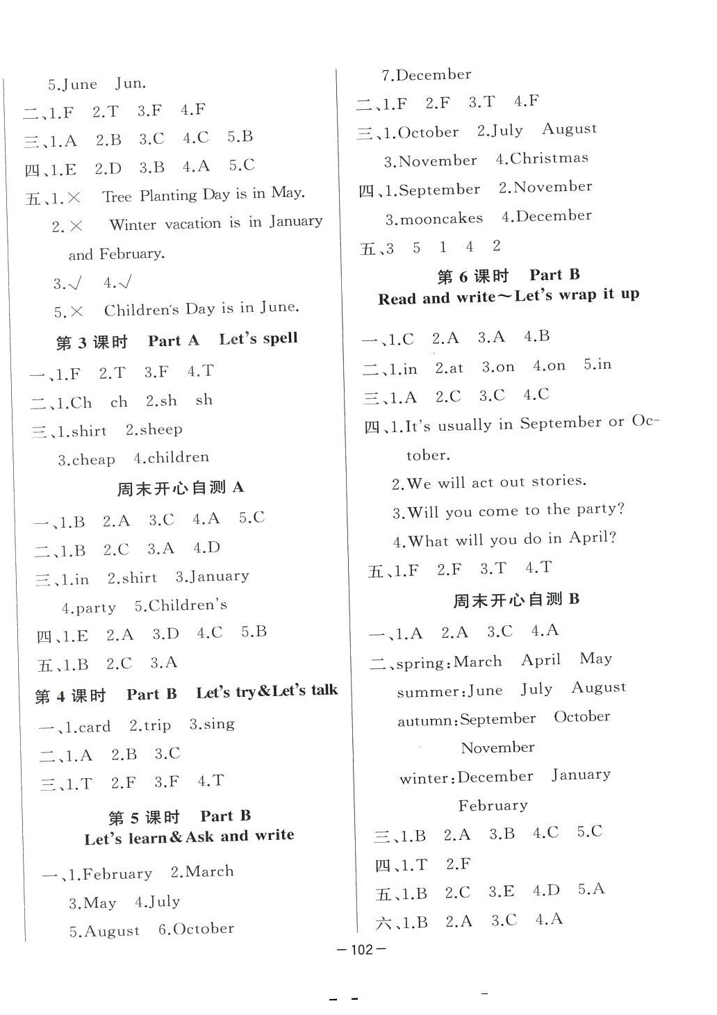 2024年A加优化作业本五年级英语下册人教版 第4页