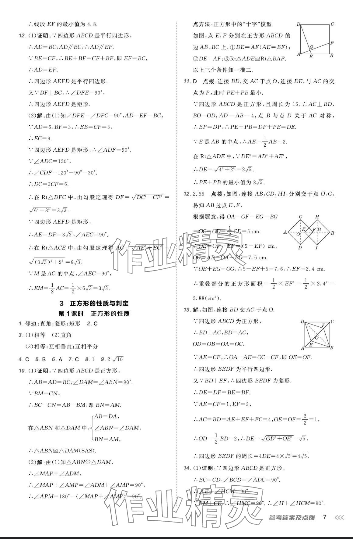 2024年點撥訓練九年級數(shù)學上冊北師大版 參考答案第6頁