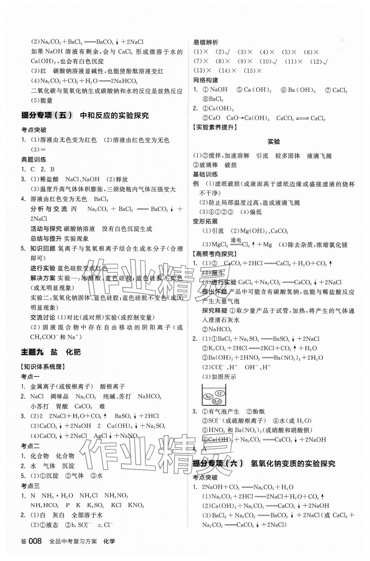 2024年全品中考復(fù)習(xí)方案化學(xué)人教版 參考答案第7頁(yè)