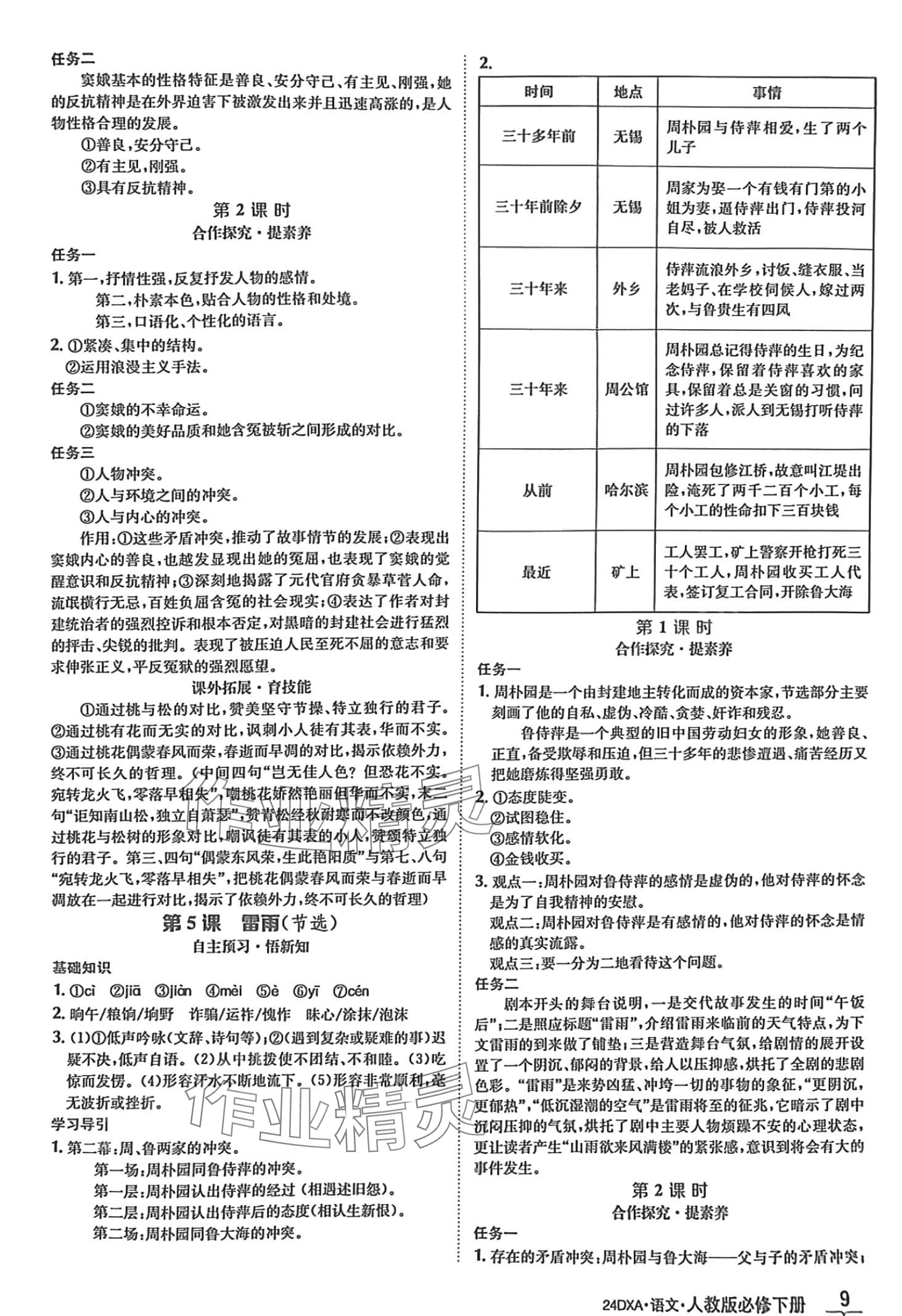 2024年金太阳导学案高一语文必修下册人教版 第9页