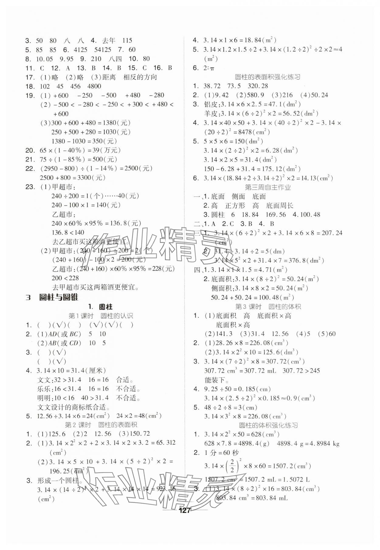 2024年新思维伴你学六年级数学下册人教版 第3页