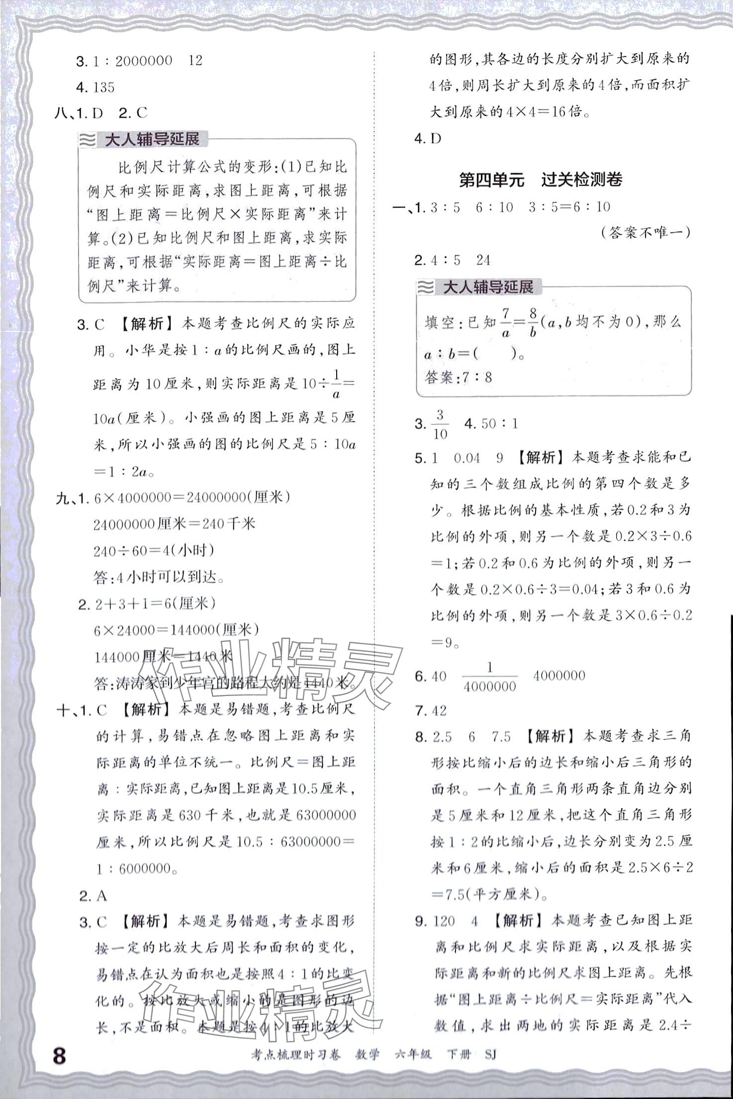 2024年王朝霞考点梳理时习卷六年级数学下册苏教版 第8页