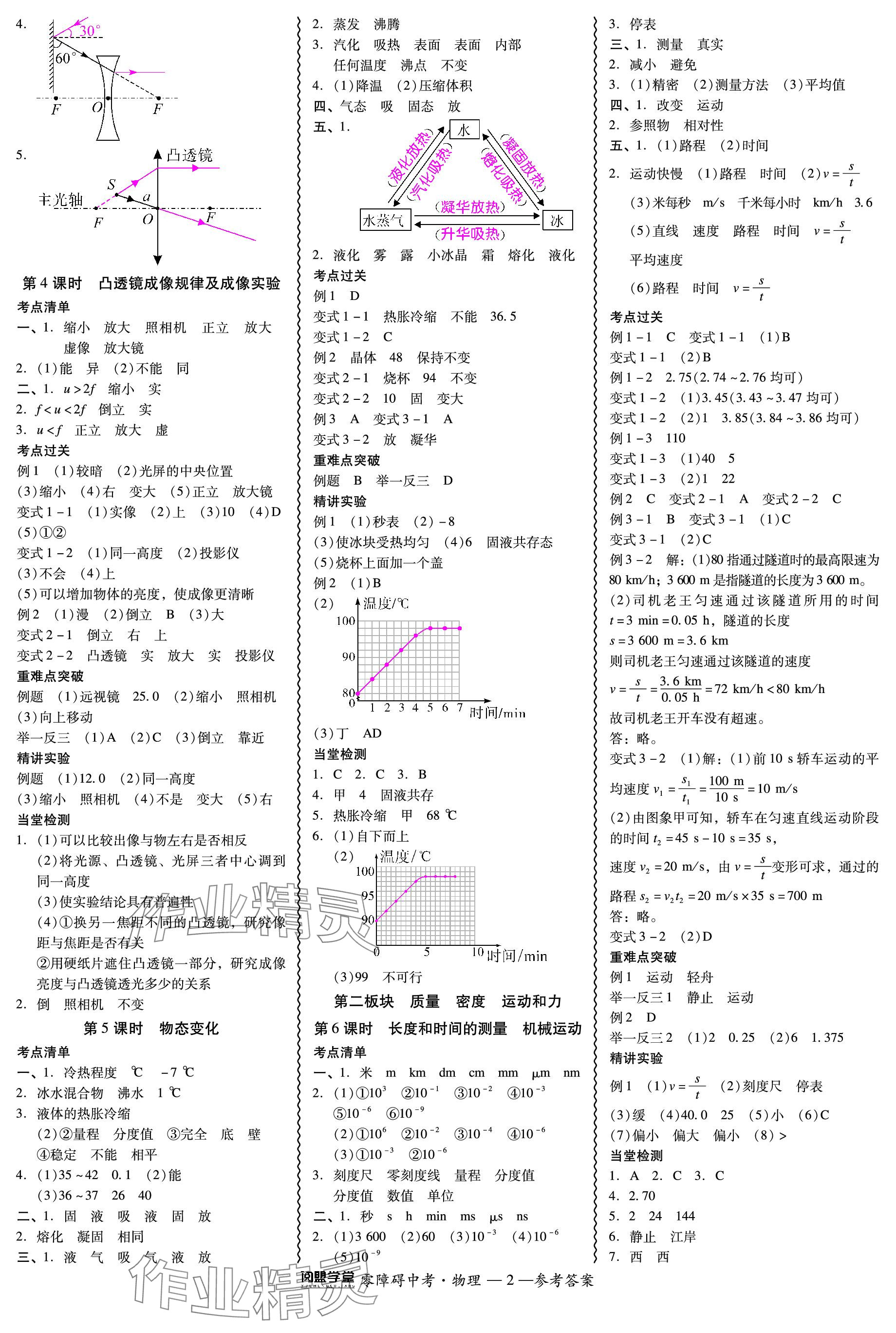 2024年零障碍中考物理中考广东专版 参考答案第2页